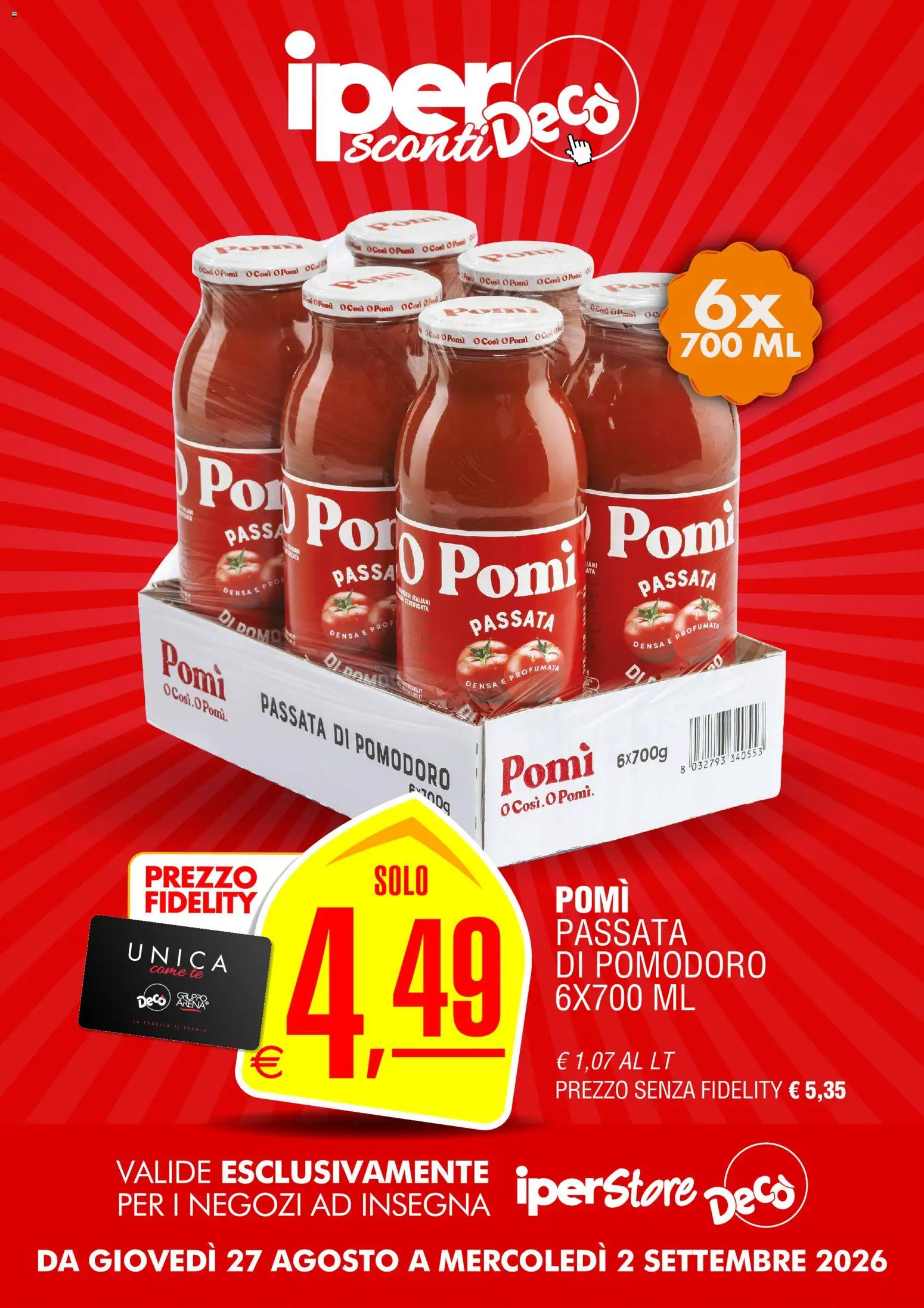Volantino Decò del 27/08/2026 | Pagina: 7 | Prodotti: Tè, Pomodoro, Passata di pomodoro