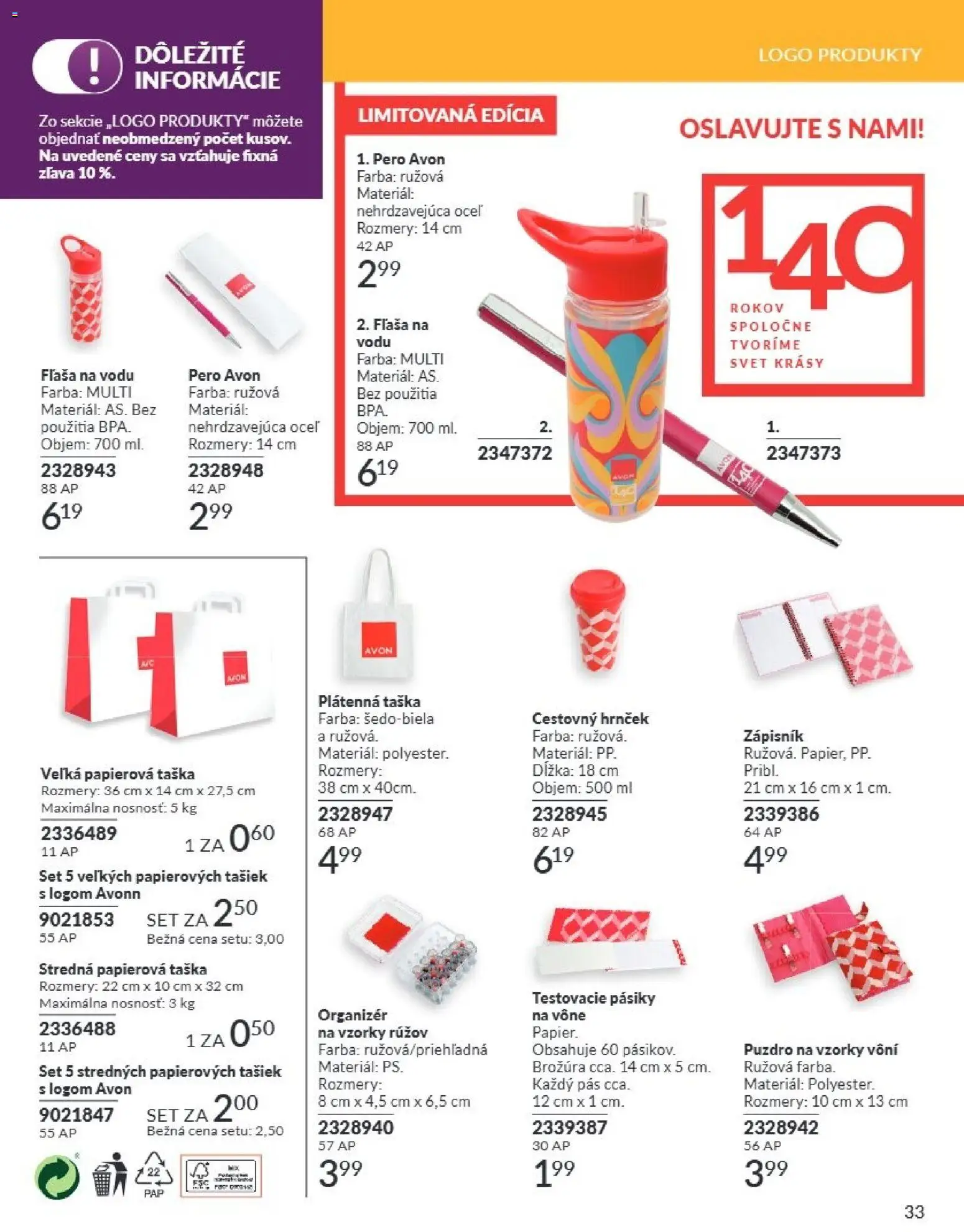 Nové Avon akcie – leták je platný od 01.08.2026 | Strana: 33 | Produkty: Pás, Organizér, Puzdro