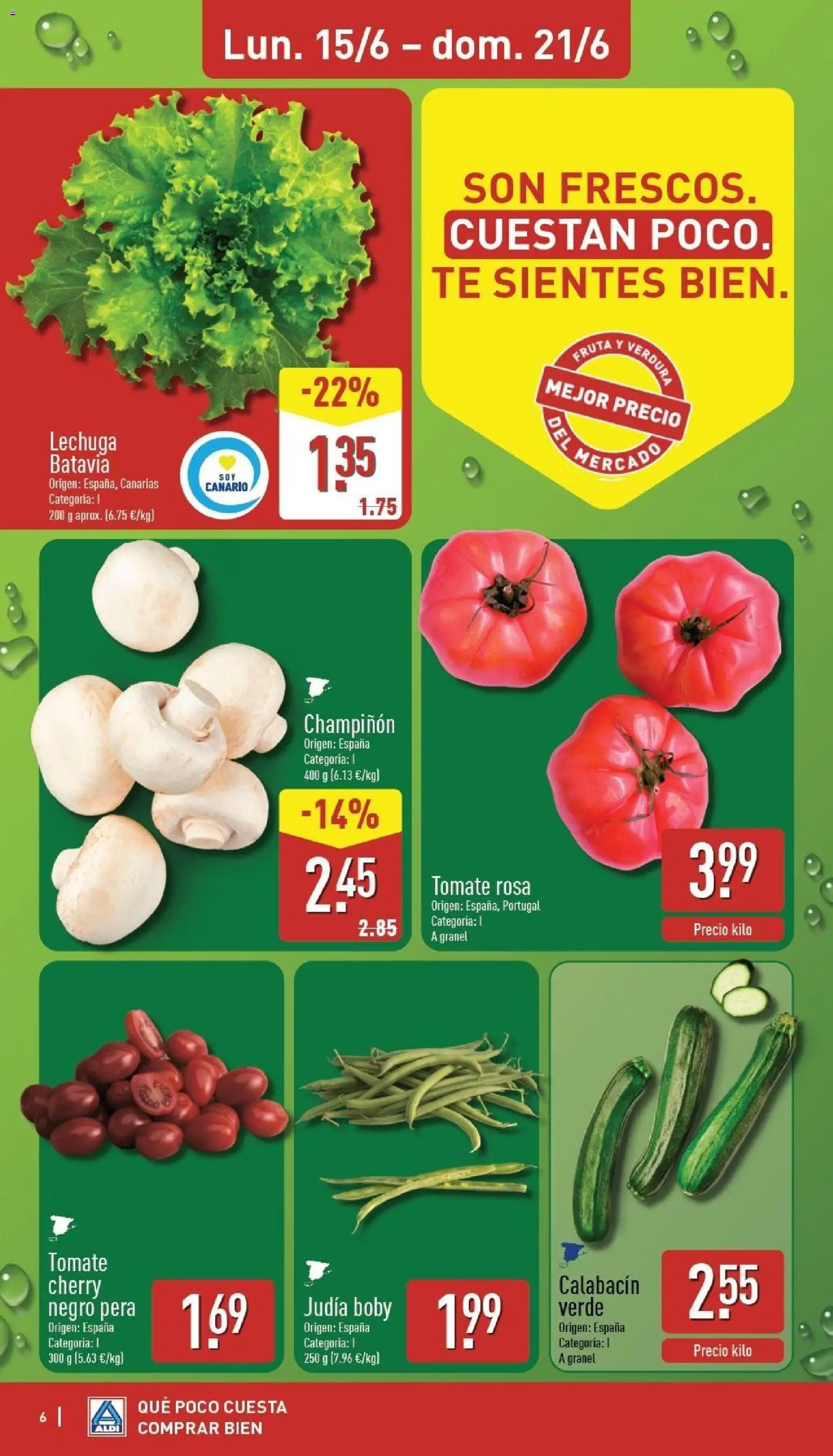 Aldi folleto Canarias │ válido desde el 15.06.2026 | Página: 6 | Productos: Calabacín, Té