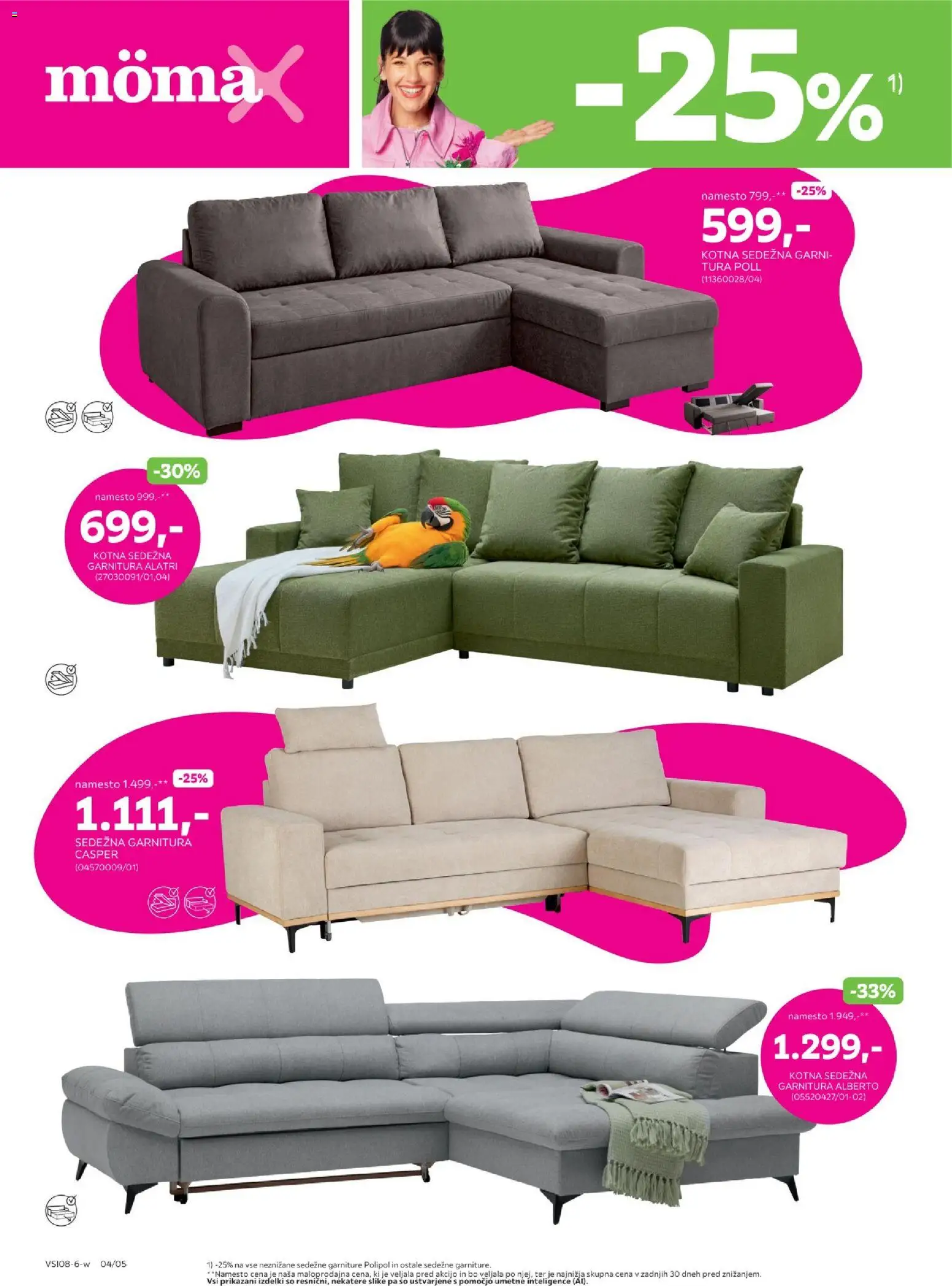 Novi Mömax katalog ponudbe – veljaven od 16.08.2026 | Stran: 4 | Izdelki: Sedezna garnitura