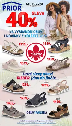 Náhled letáku Prior - Akční Nabídka Obuvi 40% Na Vybranou Obuv Rieker od 11.08.2026
