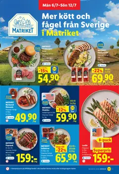 MATRIKET Hamburgare, Ursprung: Sverige Av nöt - Förhandsvisning av reklamblad från butik Lidl aktuell från 06/07/2026 | Sida: 3 | Produkter: Grill, Hamburgare, Fläskytterfilé, Fläsk