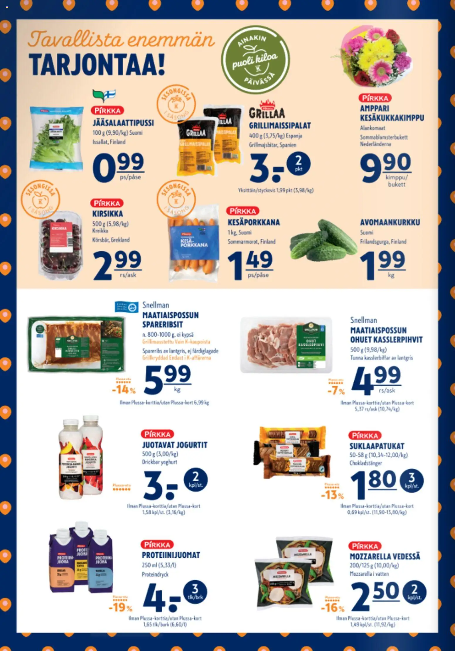 K-Supermarket tarjoukset – voimassa 16/07/2026 alkaen | Sivu: 2 | Tuotteet: Mozzarella, Suklaapatukat, Porkkana