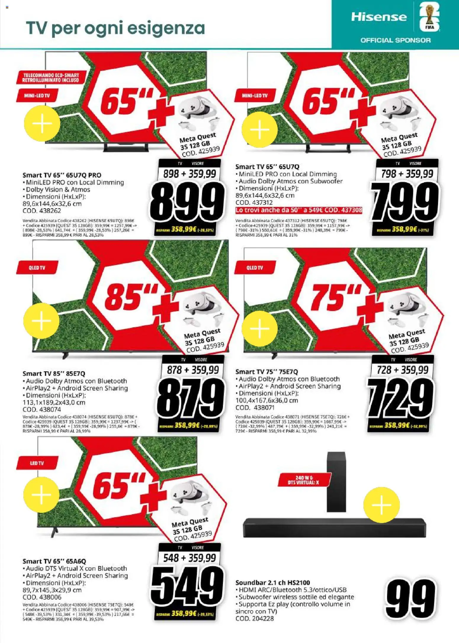 Volantino Media World del 18.05.2026 | Pagina: 3 | Prodotti: smart TV, Soundbar, TV, Audio