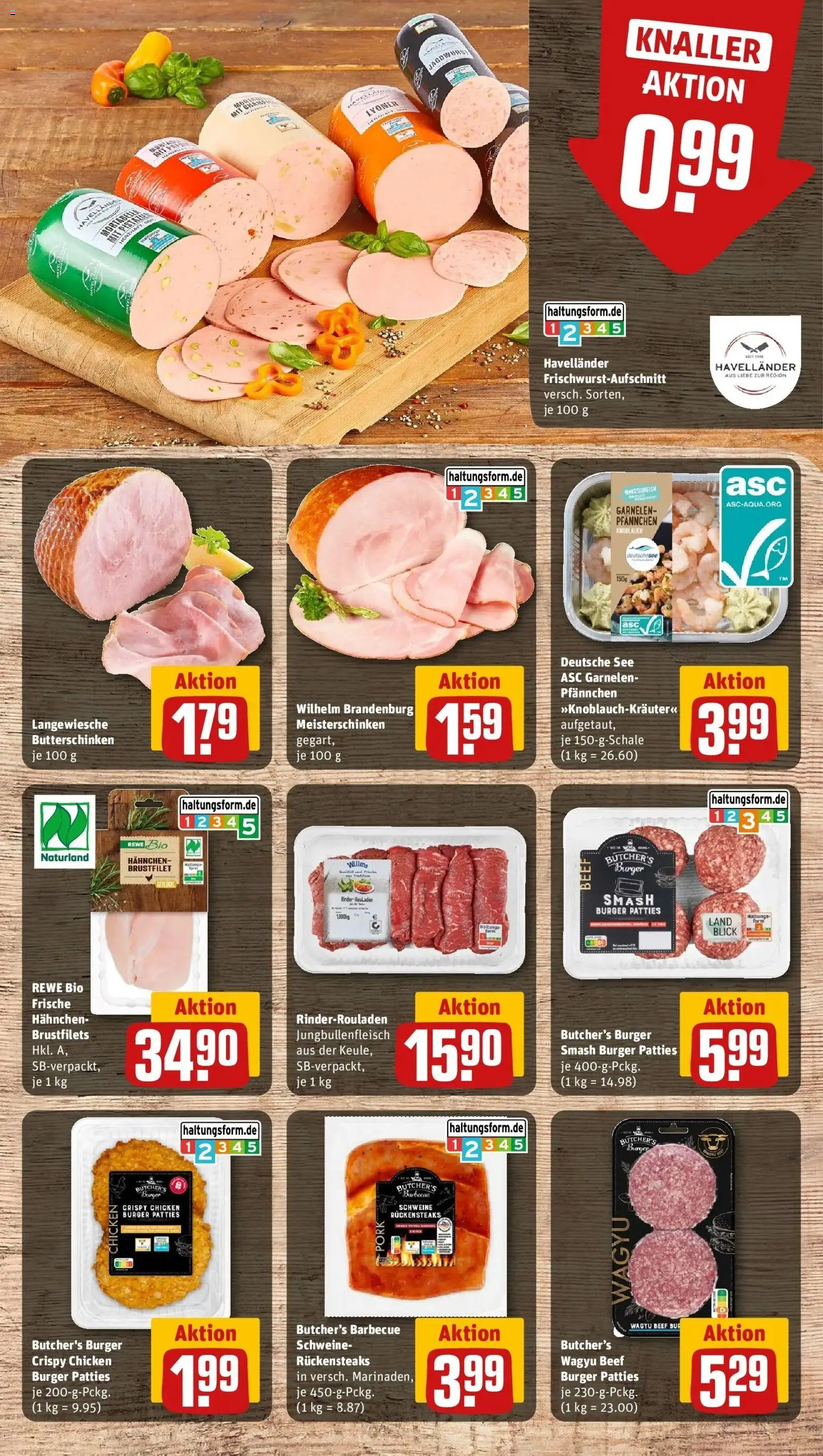 REWE Prospekt ab 03.08.2026 zum Blättern » Angebote | Seite: 8 | Produkte: Rinderrouladen, Burger, Garnelen, Pistazien