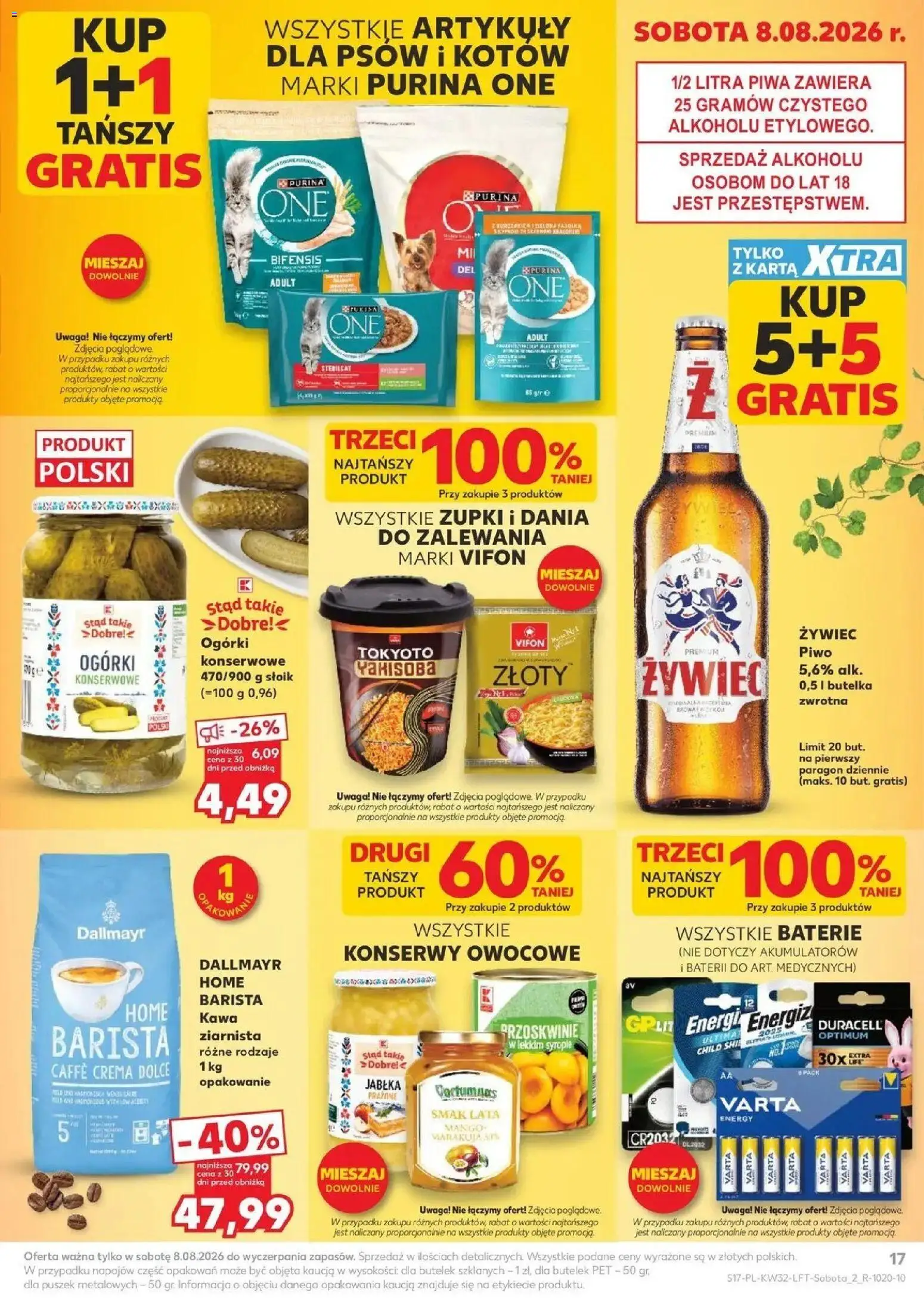 Kaufland gazetka od 06.08.2026 | Strona: 17 | Produkty: Karta, Dallmayr, Purina one, Piwo