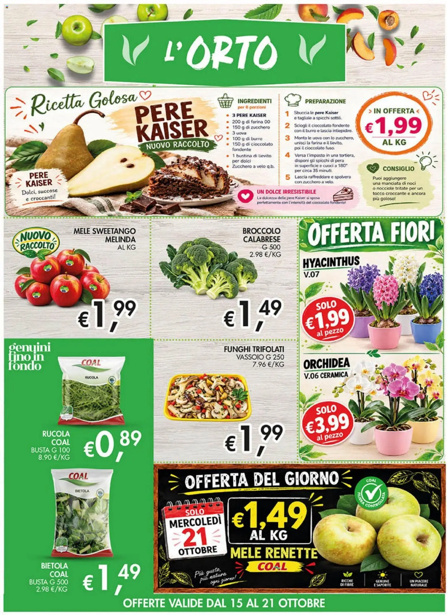 Volantino Coal del 08/10/2026 | Pagina: 3 | Prodotti: Uova, Cioccolato, Rucola, Funghi
