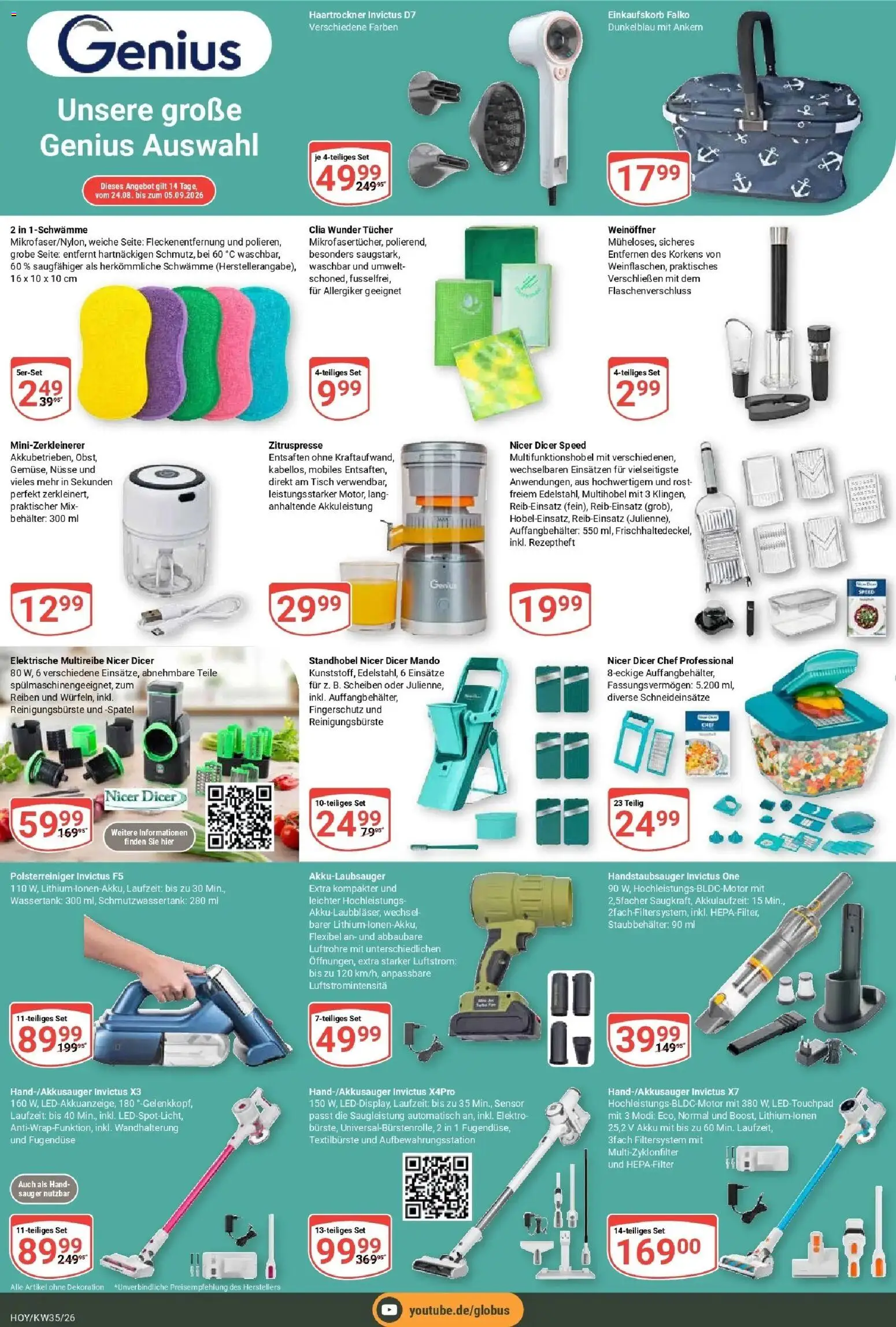 Globus Prospekt Hoyerswerda – gültig ab 24.08.2026 | Seite: 28 | Produkte: Haartrockner, Tisch, Schwämme, Nüsse