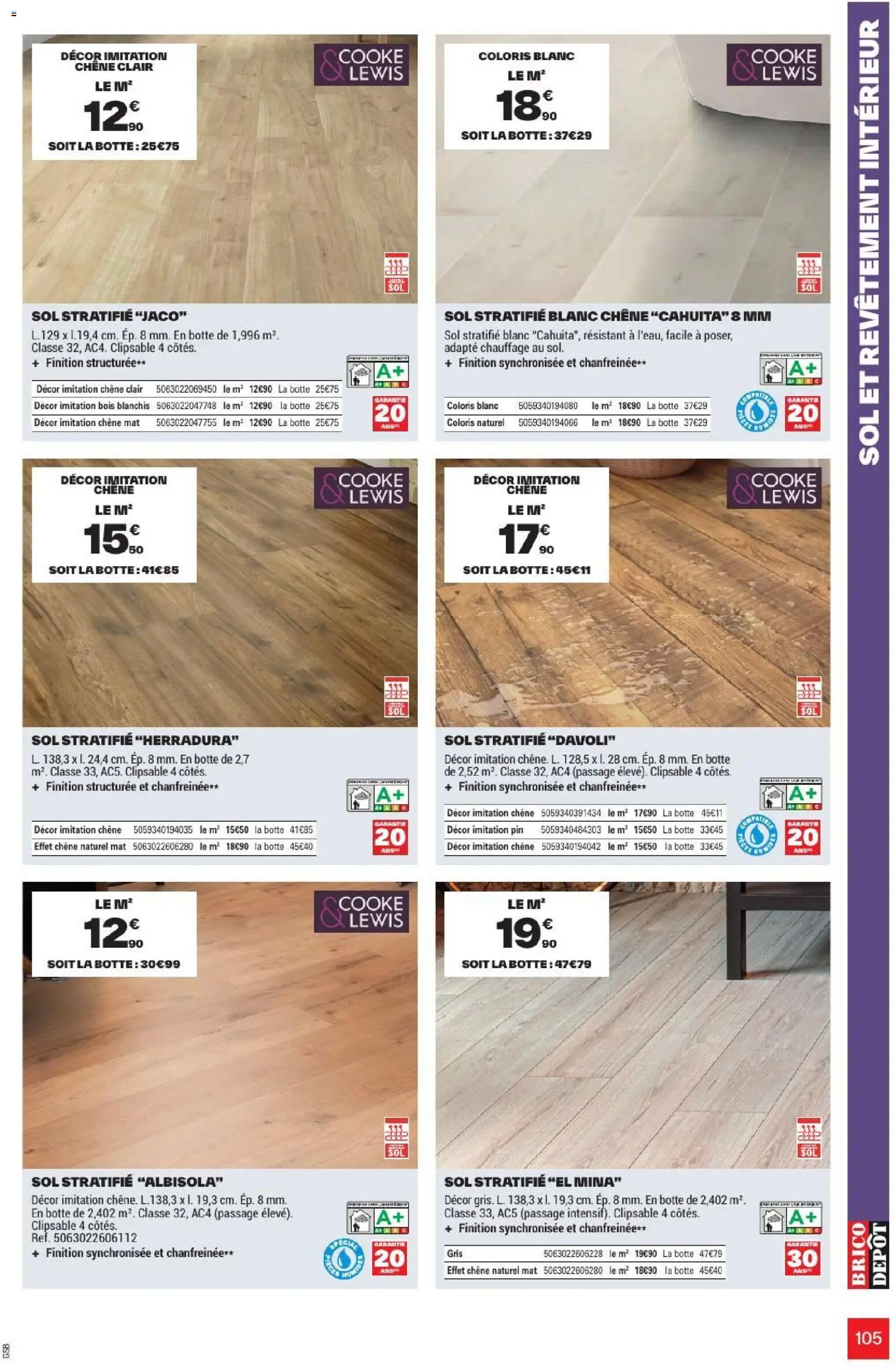 {H1} | Page: 105 | Produits: Sol stratifié