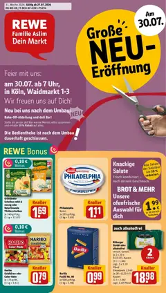 Rewe Prospekt Köln ab 27.07.2026 gültig | Seite: 1 | Produkte: Bitburger, Haribo, Barilla, Philadelphia
