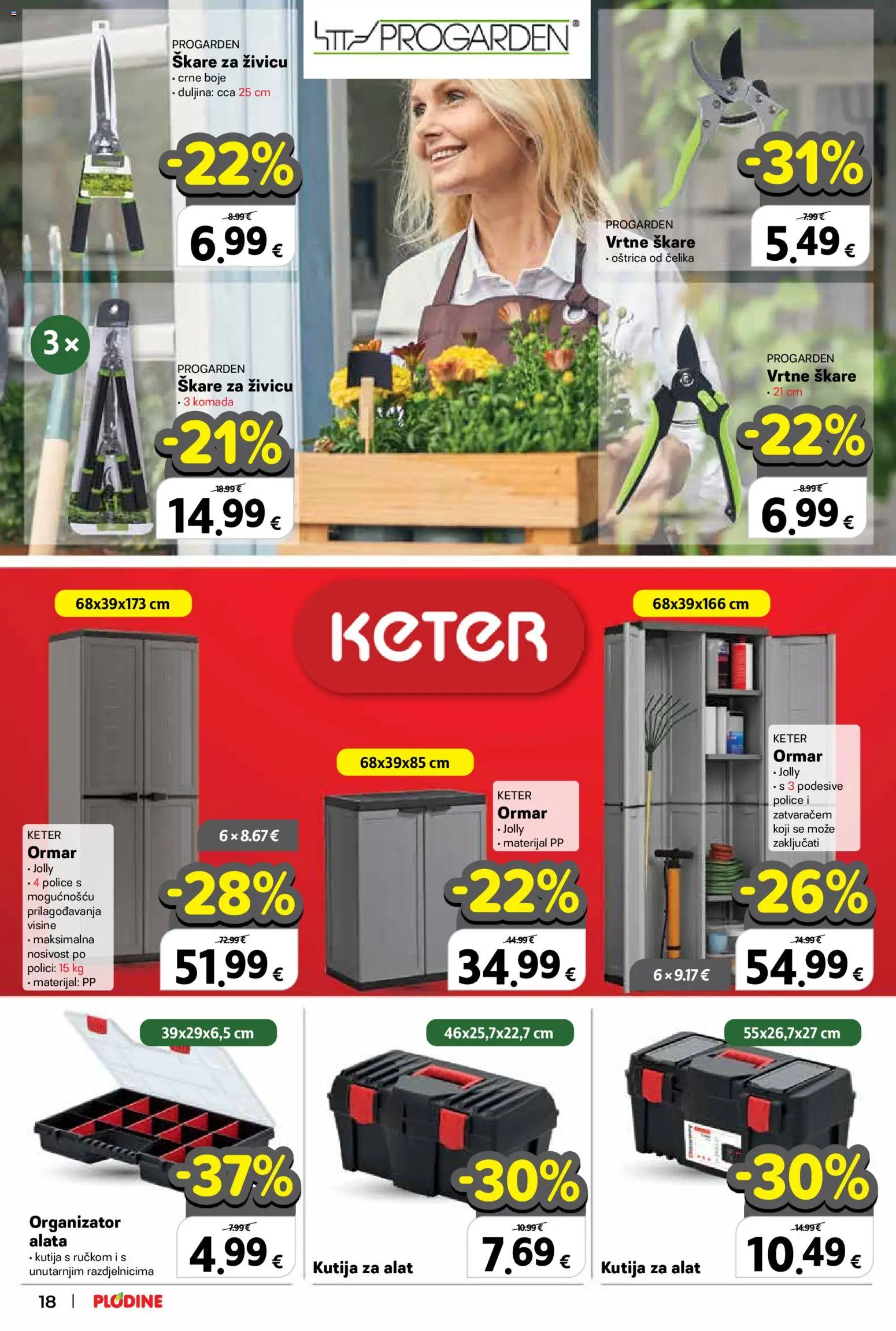 Plodine katalog | vrijedi od 11.03.2026 | Stranica: 18 | Proizvodi: Ormar, Kutija, Alat, Škare