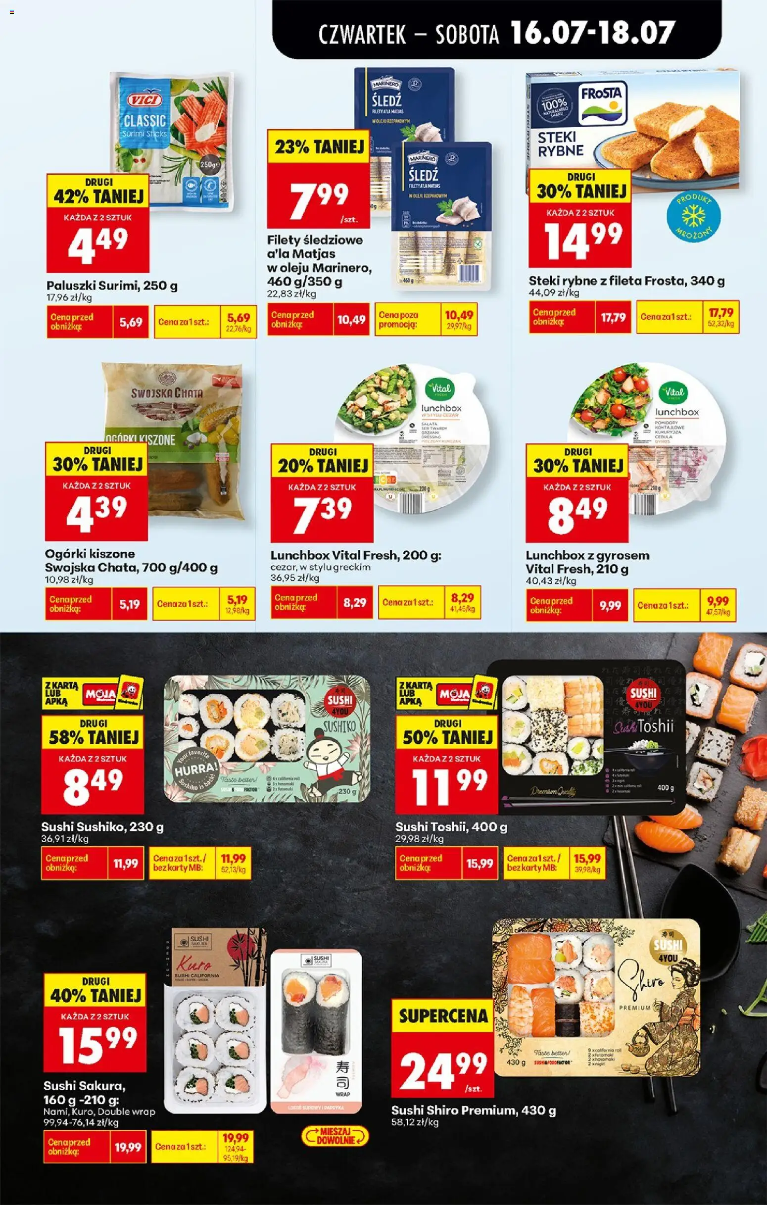 Biedronka Polsko leták - Codziennie niskie ceny od 16.07.2026 | Strana: 33 | Produkty: Gyros, Sushi, Surimi, Karty