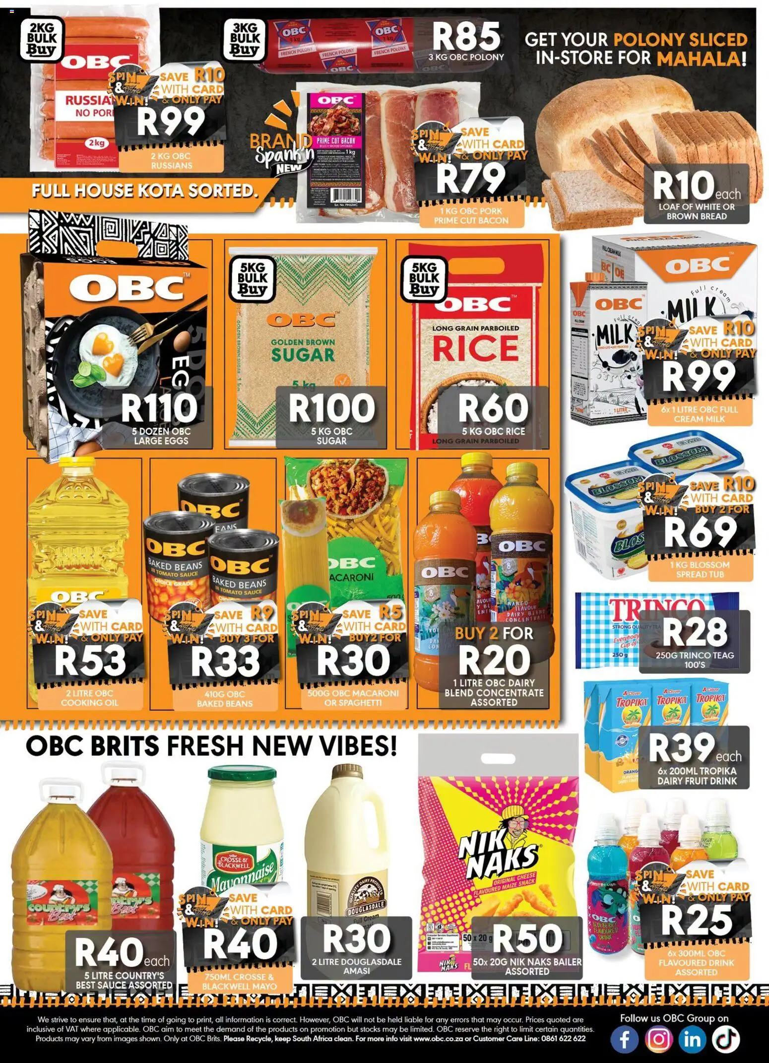 New OBC catalogue – valid from 24/09/2026 | Page: 4 | Products: Baked beans, Eggs, Tomato sauce, Sugar