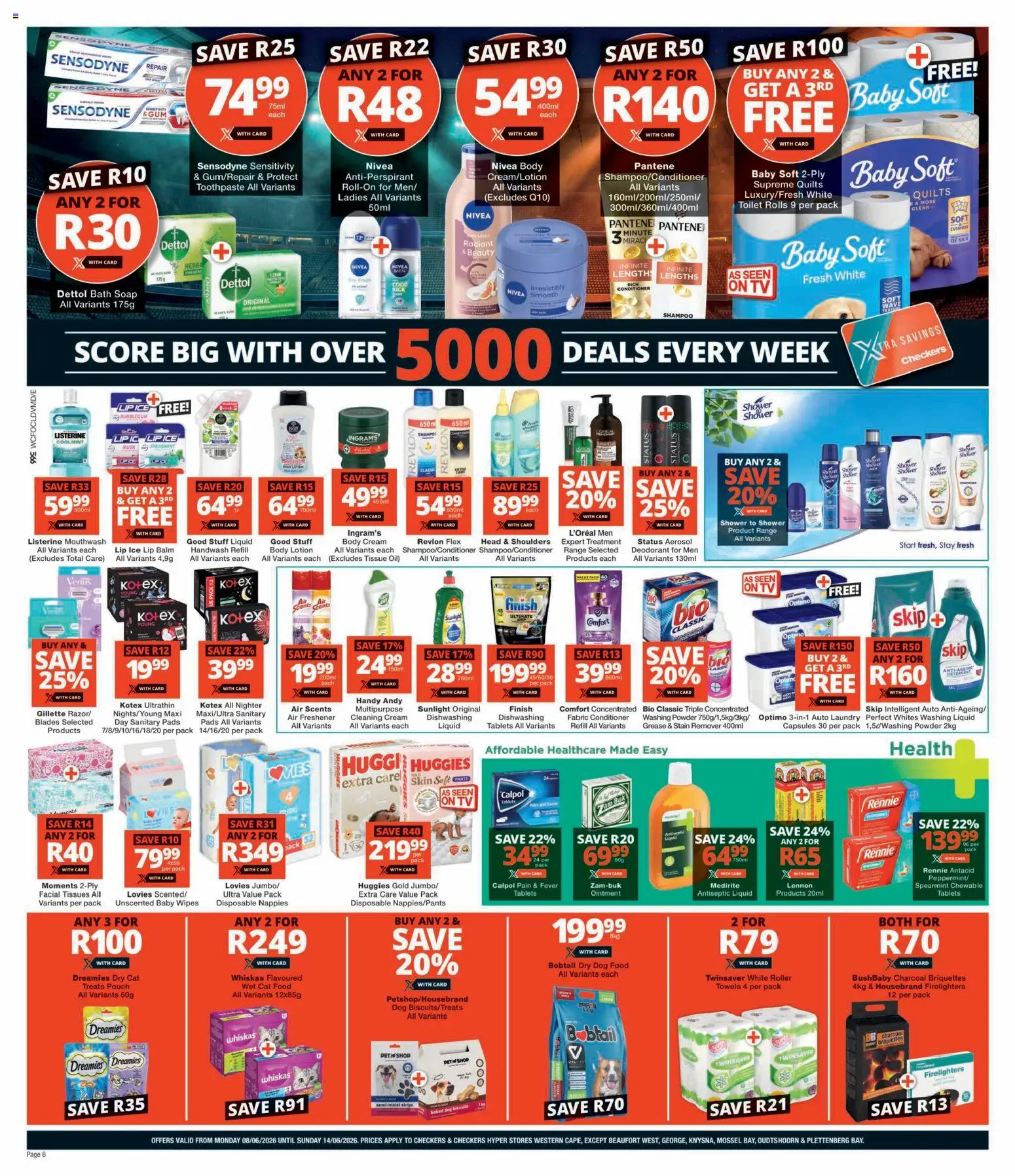 New Checkers catalogue – valid from 08.06.2026 | Page: 6 | Products: Handwash, Air freshener, Oil, Stain remover
