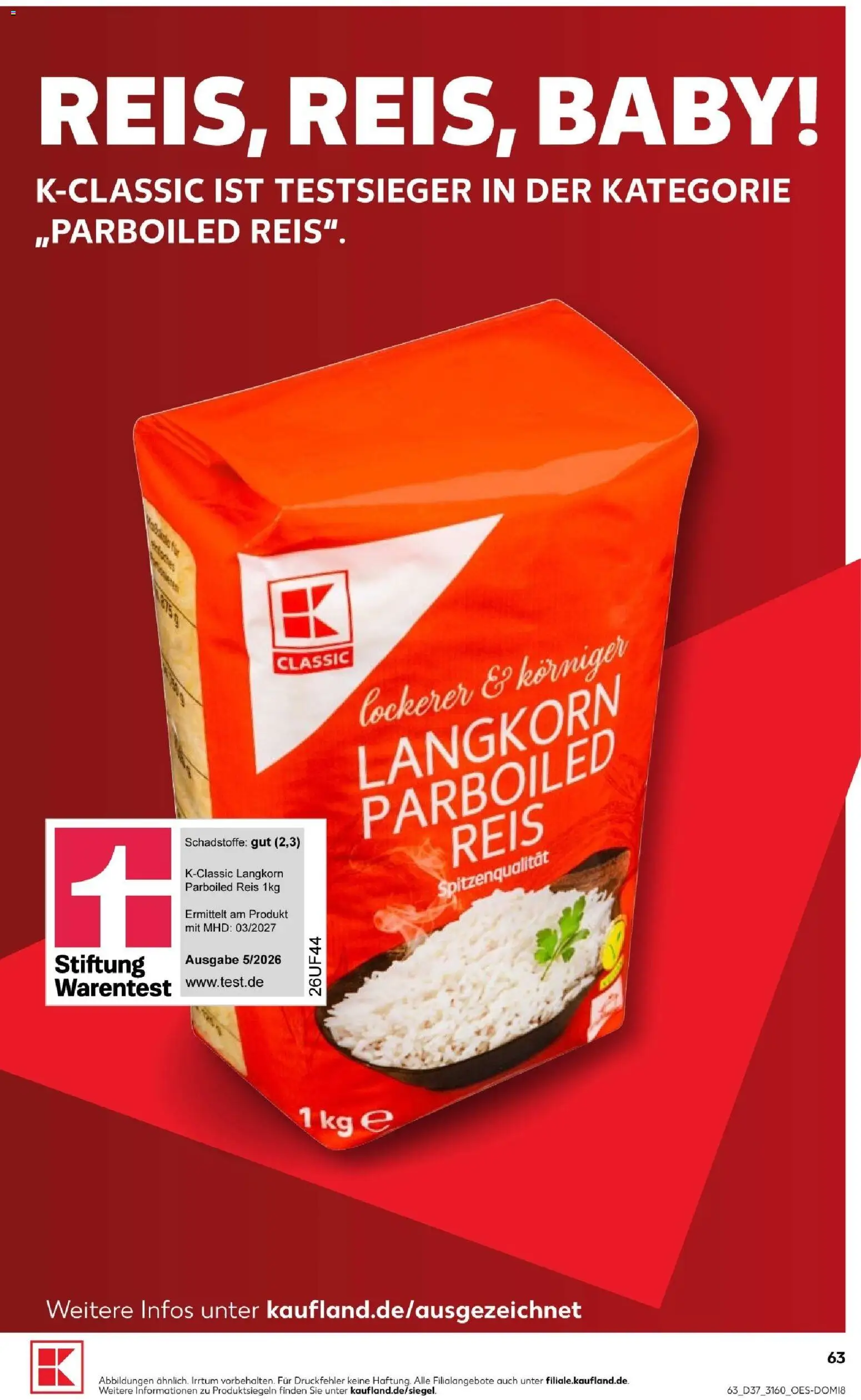 Kaufland Prospekt Potsdam – gültig ab 10.09.2026 | Seite: 63 | Produkte: Reis