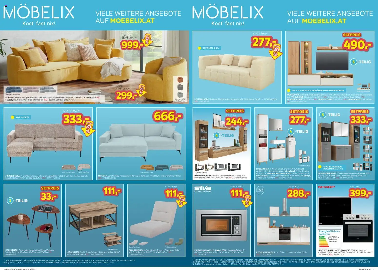 Möbelix Die Besten Online Deals gültig ab 01.08.2026 | Seite: 2 | Produkte: Herd, Sessel, Waschbecken, Creme