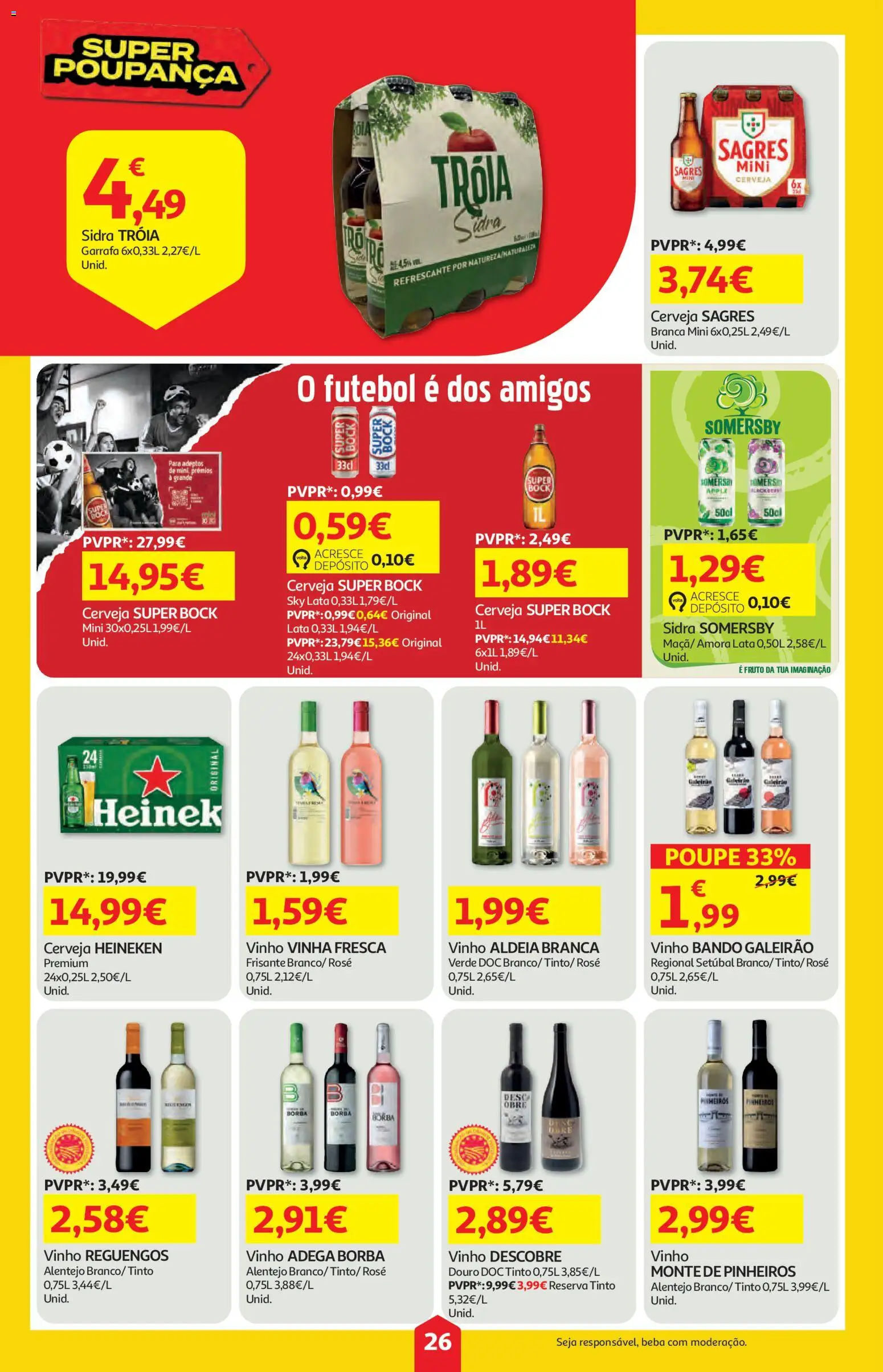 Auchan folheto │ válido de 02/07/2026 | Página: 26 | Produtos: Super bock, Vinho, Cerveja, Somersby