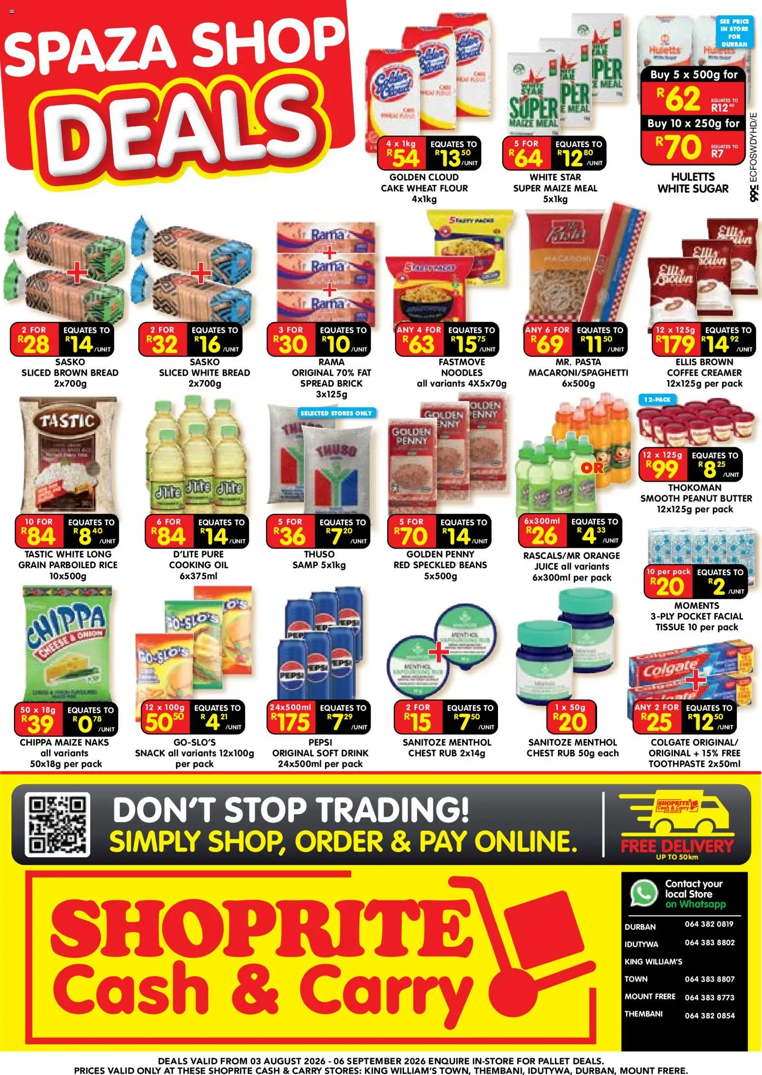 New Shoprite catalogue – valid from 03/08/2026 | Page: 1 | Products: Spread, Cheese, Noodles, Pasta