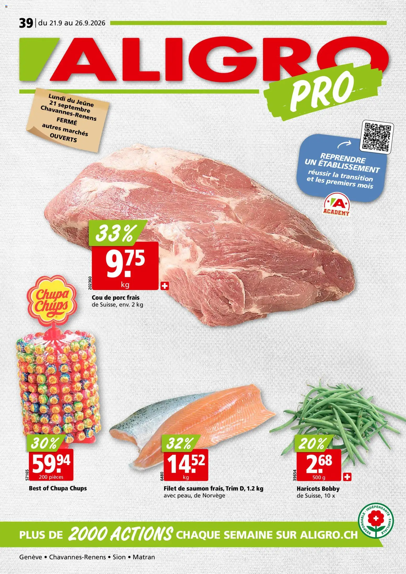 Aligro aktionen Chavannes, Matran, Genève, Sion – gültig ab 21.09.2026 | Seite: 1 | Produkte: Chips