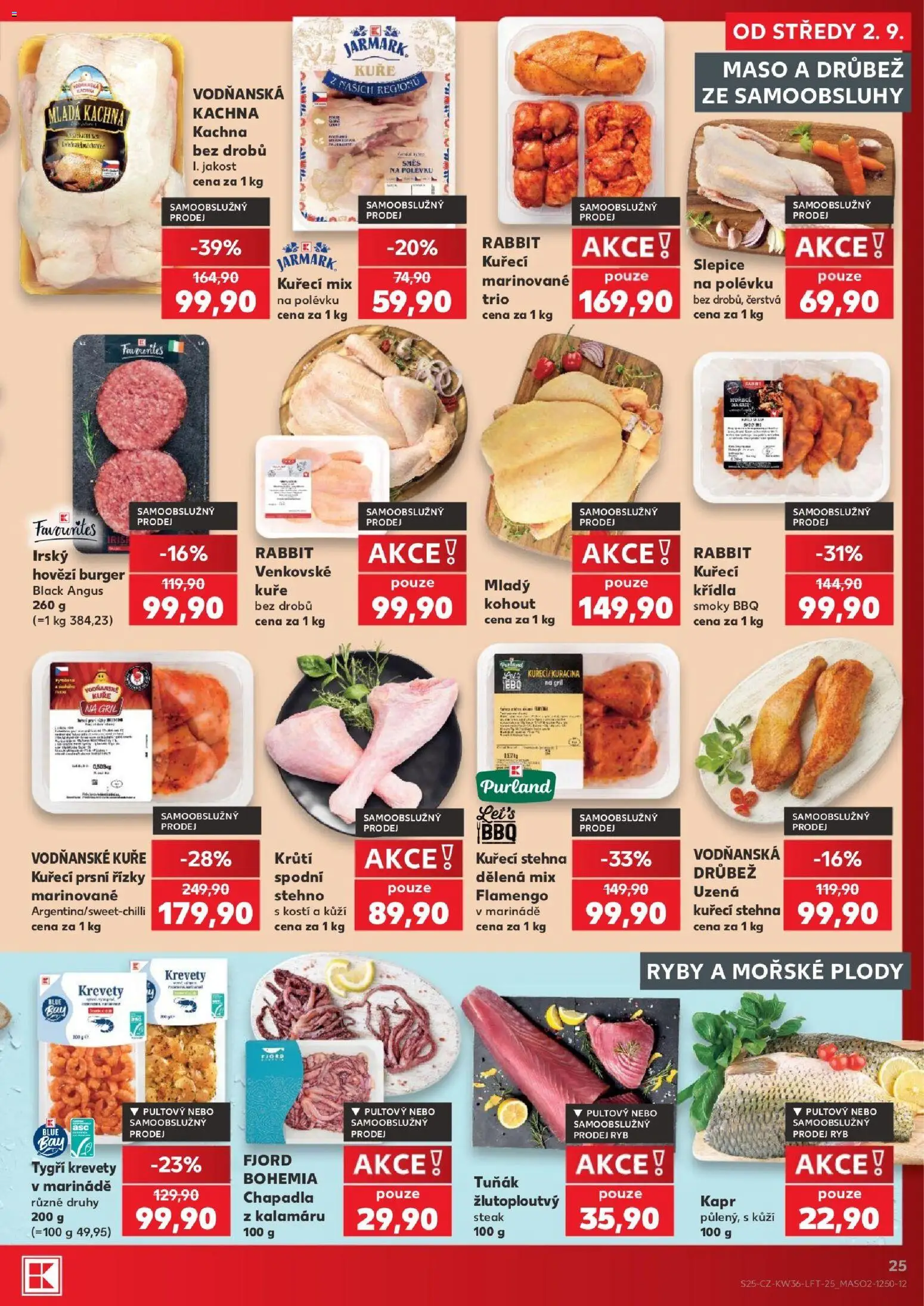 Kaufland leták - Chomutov od 02.09.2026 | Strana: 25 | Produkty: Hovězí, Ryby, Kuřecí prsní řízky, Kapr