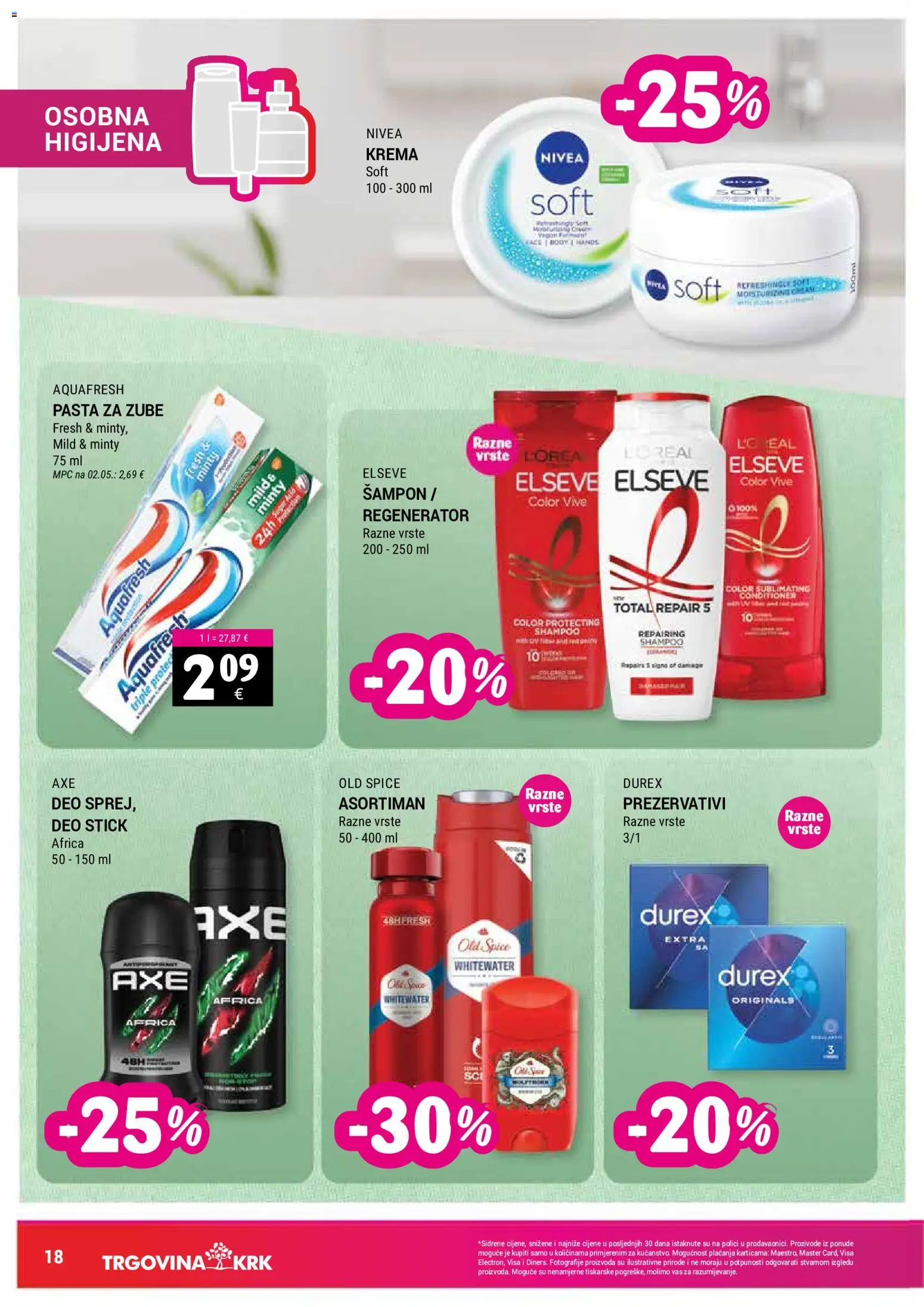 Trgovina Krk katalog | vrijedi od 16.06.2026 | Stranica: 18 | Proizvodi: Krema, Pasta, Nivea, Old Spice