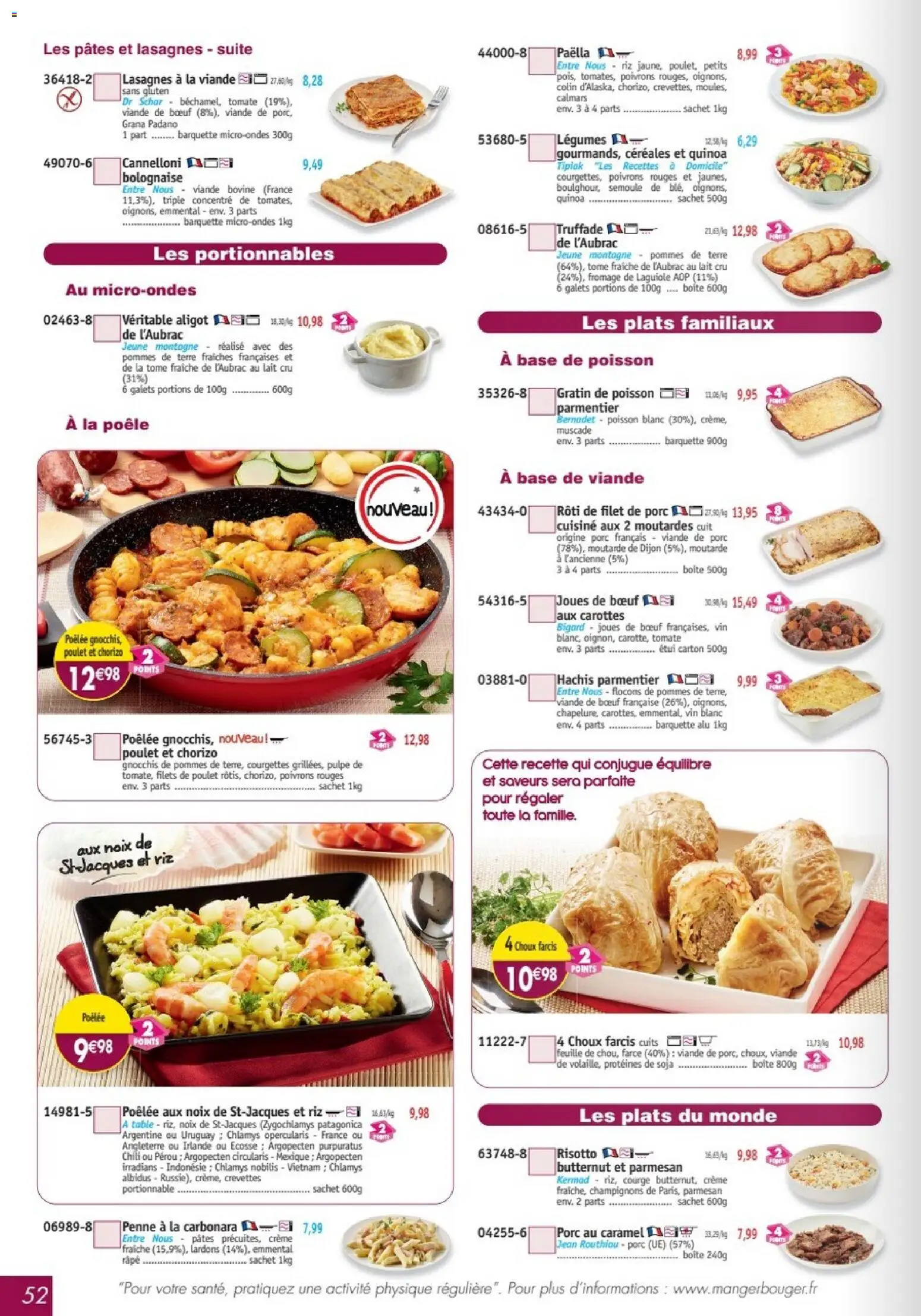 {H1} | Page: 52 | Produits: Base, Emmental, Viande, Céréales