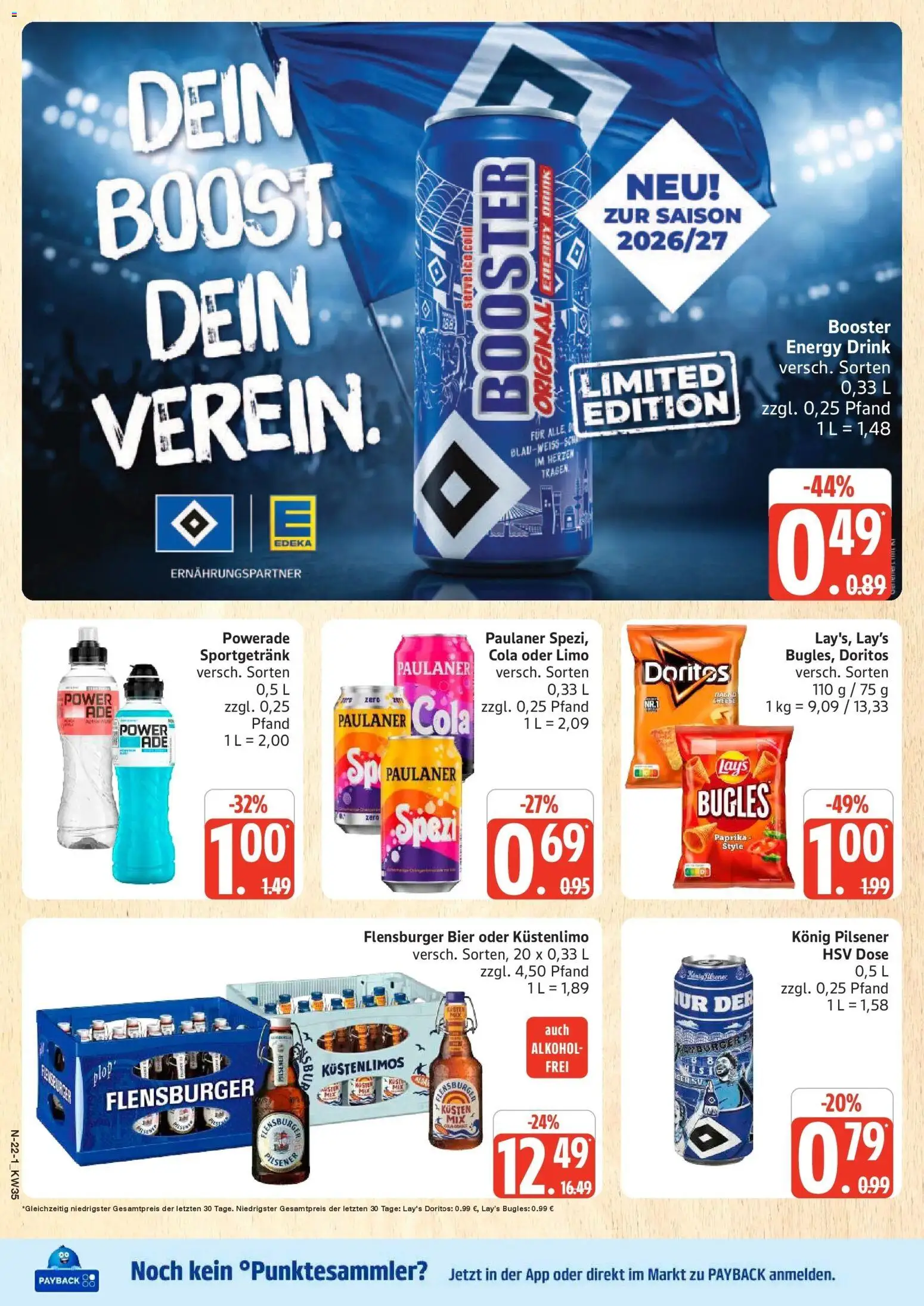 Marktkauf Prospekt Buxtehude (ab 24.08.2026) » Angebote online | Seite: 22 | Produkte: Bier, Flensburger, Alkohol, Powerade