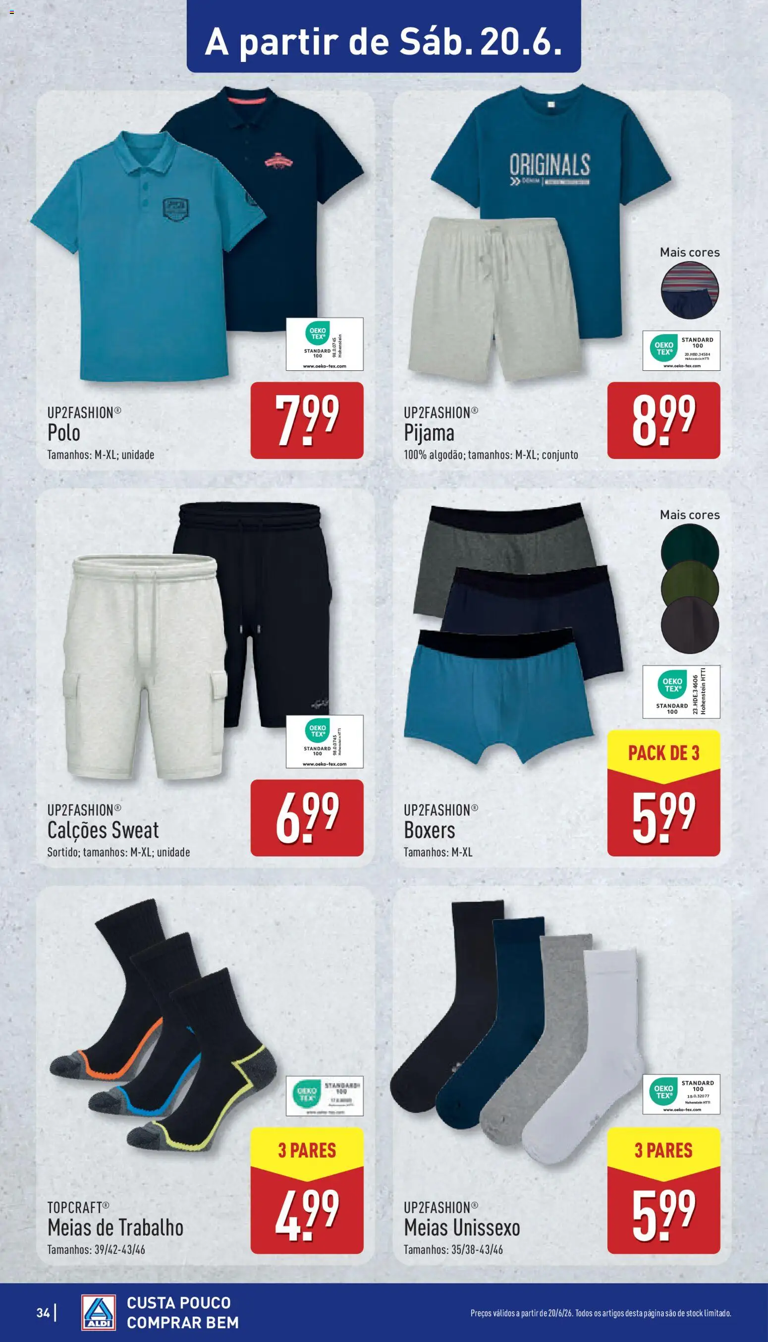 Aldi folheto │ válido de 15.06.2026 | Página: 34 | Produtos: Calções, Meias
