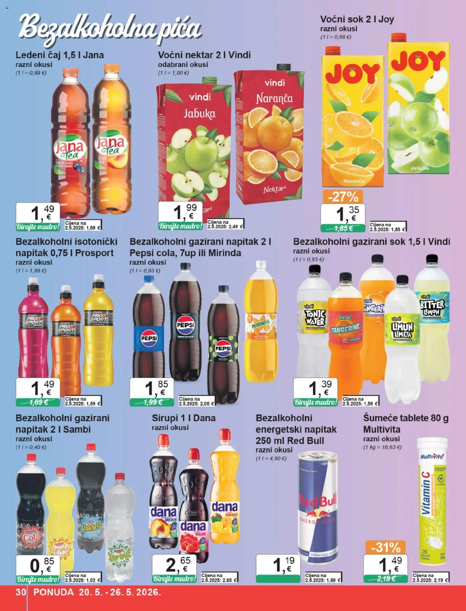 KTC katalog | vrijedi od 20.05.2026 | Stranica: 30 | Proizvodi: Naranče, Ledeni čaj, Tonic, Breskva