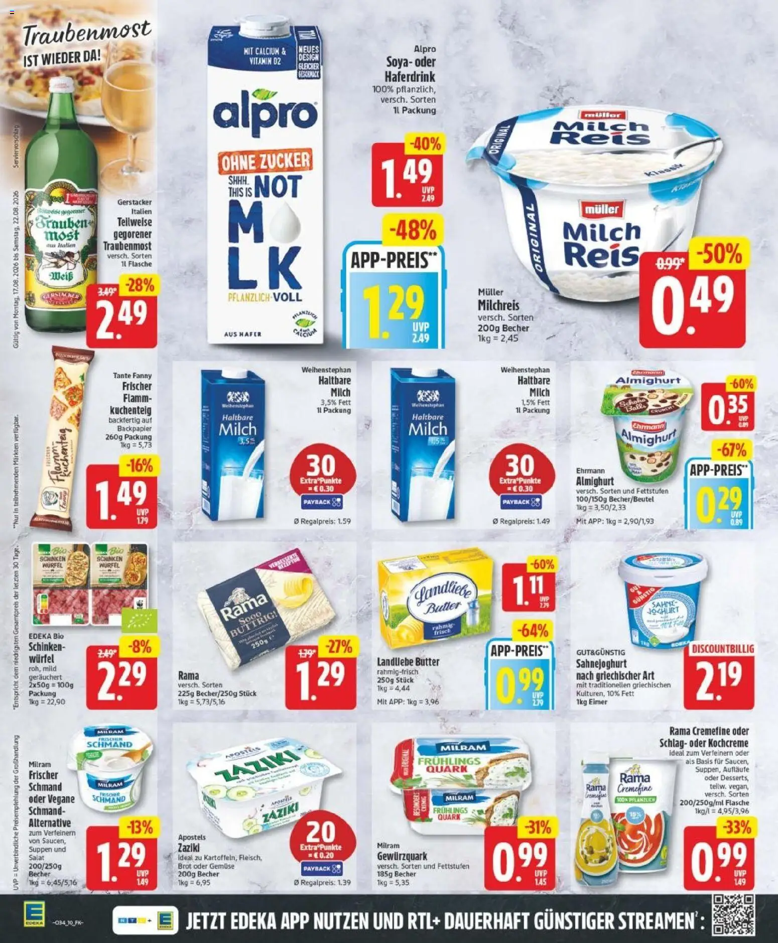 Edeka Prospekt Hannover – gültig ab 17.08.2026 | Seite: 10 | Produkte: Rama, Butter, Schinken, Salat