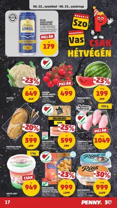 FAGYLAKOMA SAJTOS POGÁCSA, TEPERTŐS FALATKA, gyorsfagyasztott 700 g, 1427 Ft/kg - amely érvényes a következő dátumtól: 2026.08.21. | Oldal: 21