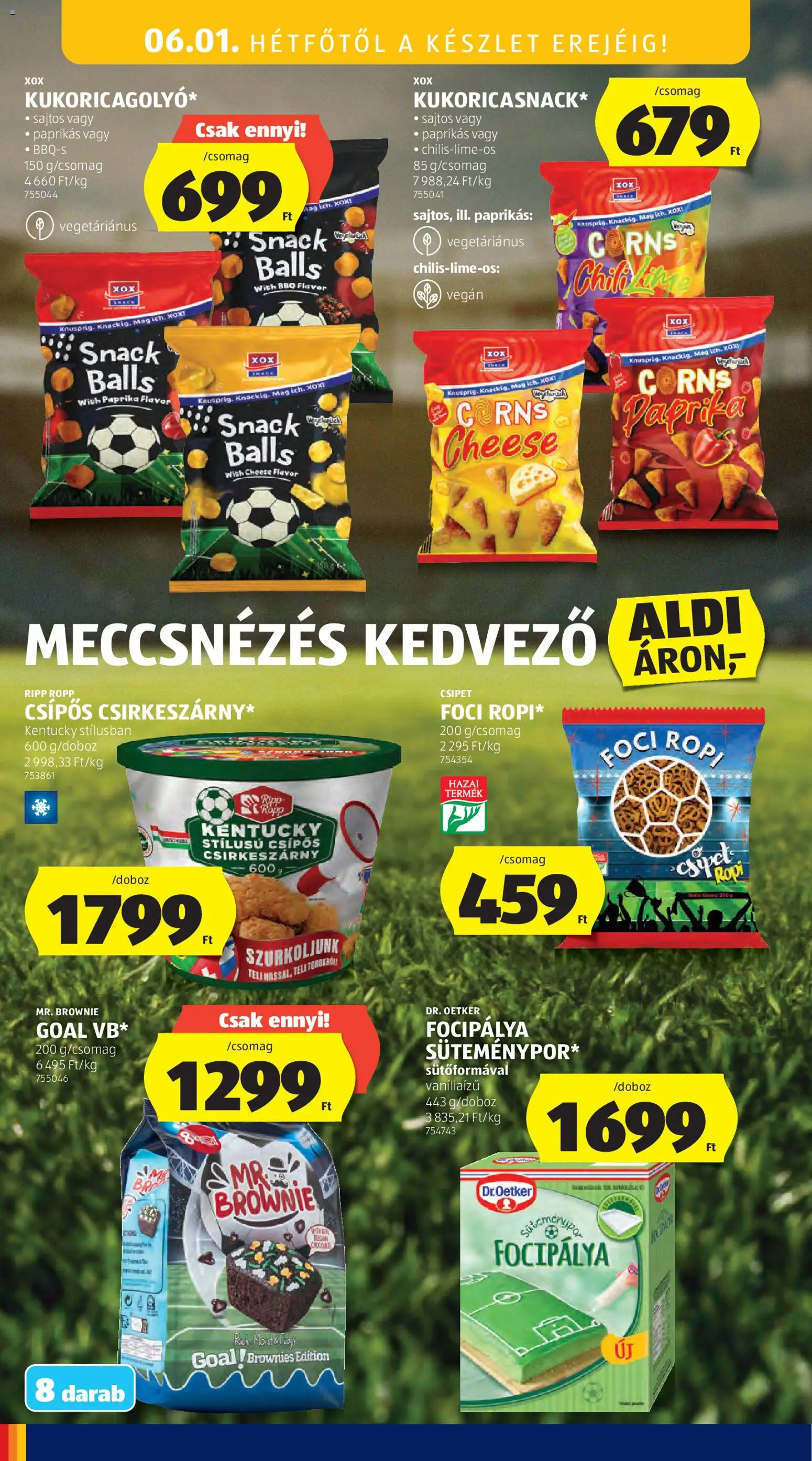 Aldi akciós ujság - amely érvényes a következő dátumtól: 28.05.2026 | Oldal: 44 | Termékek: Chili, Vegán, Brownie, Ropi
