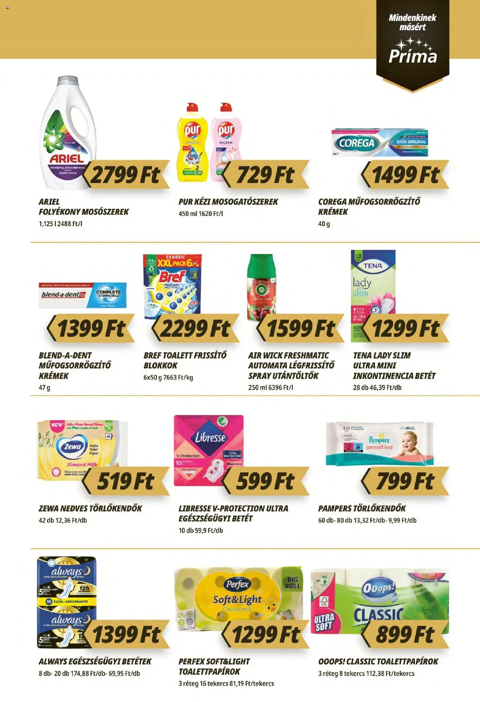 CBA Príma akciós ujság - amely érvényes a következő dátumtól: 2026.10.08. | Oldal: 11 | Termékek: Pampers, Légfrissítő, Mosószerek, Pur