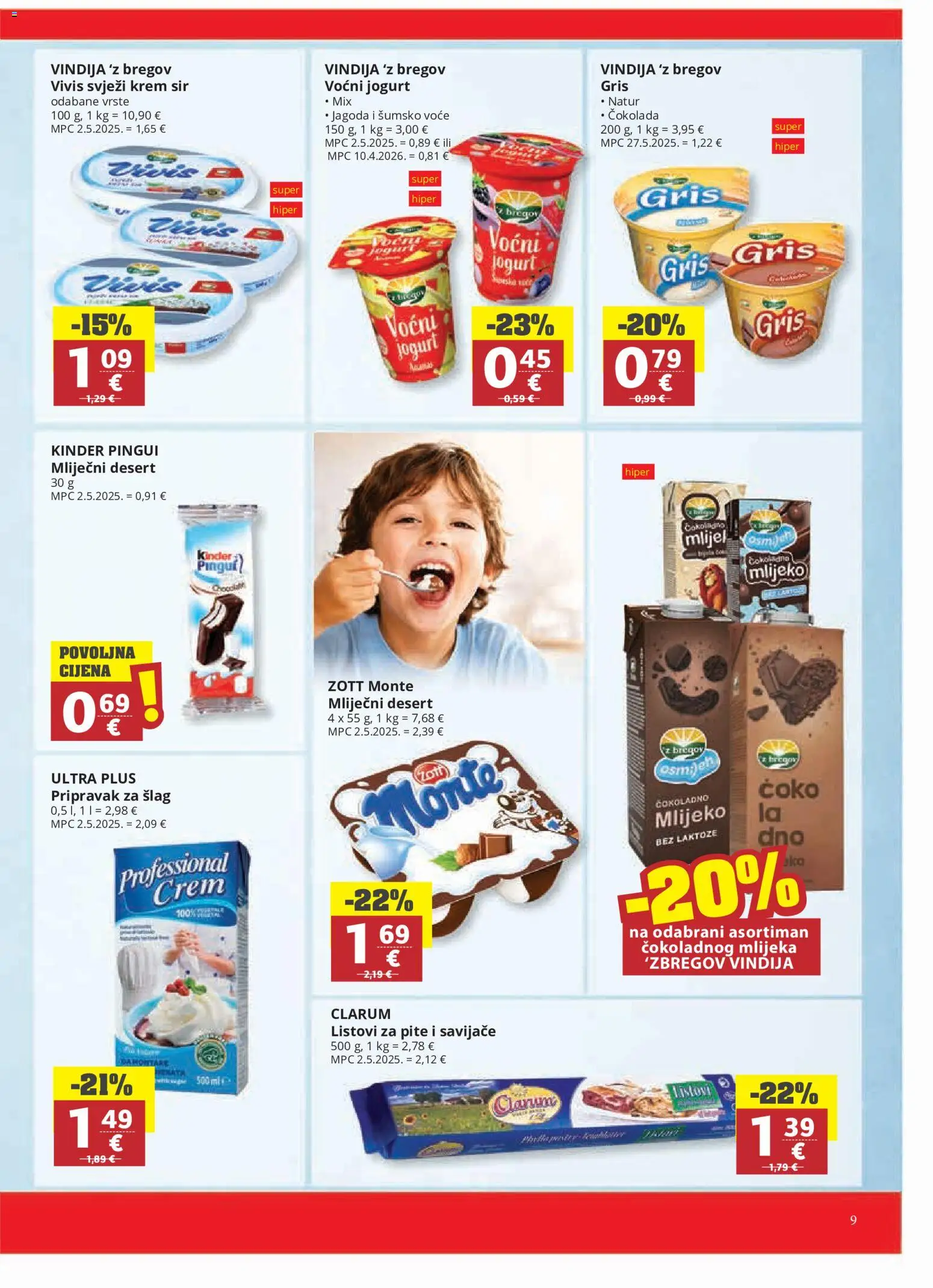 Ribola katalog | vrijedi od 07.09.2026 | Stranica: 9 | Proizvodi: Šumsko voće, Mlijeko, Voćni jogurt, Mlijeko bez laktoze