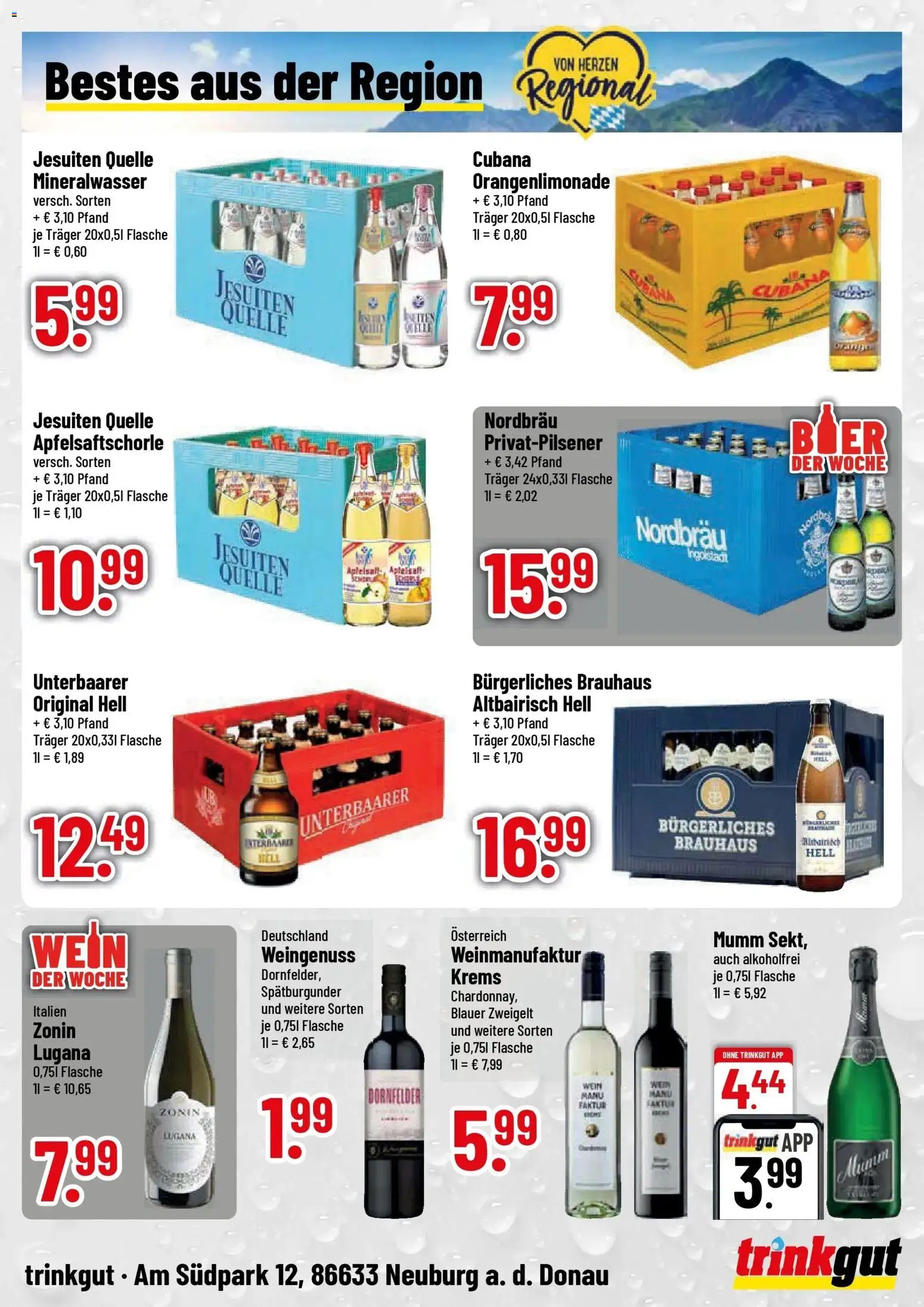 Trinkgut Prospekt Neuburg An Der Donau (ab 10.08.2026) » Angebote online | Seite: 4 | Produkte: Mineralwasser, Wein