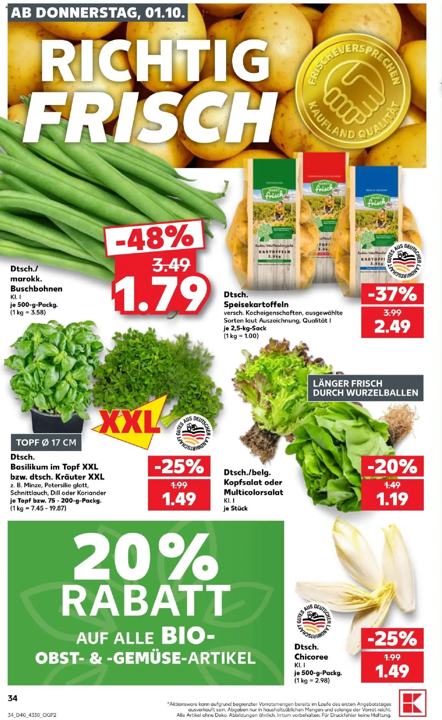 Kaufland Prospekt Potsdam – gültig ab 01.10.2026 | Seite: 38 | Produkte: Kartoffeln, Obst, Petersilie, Dill