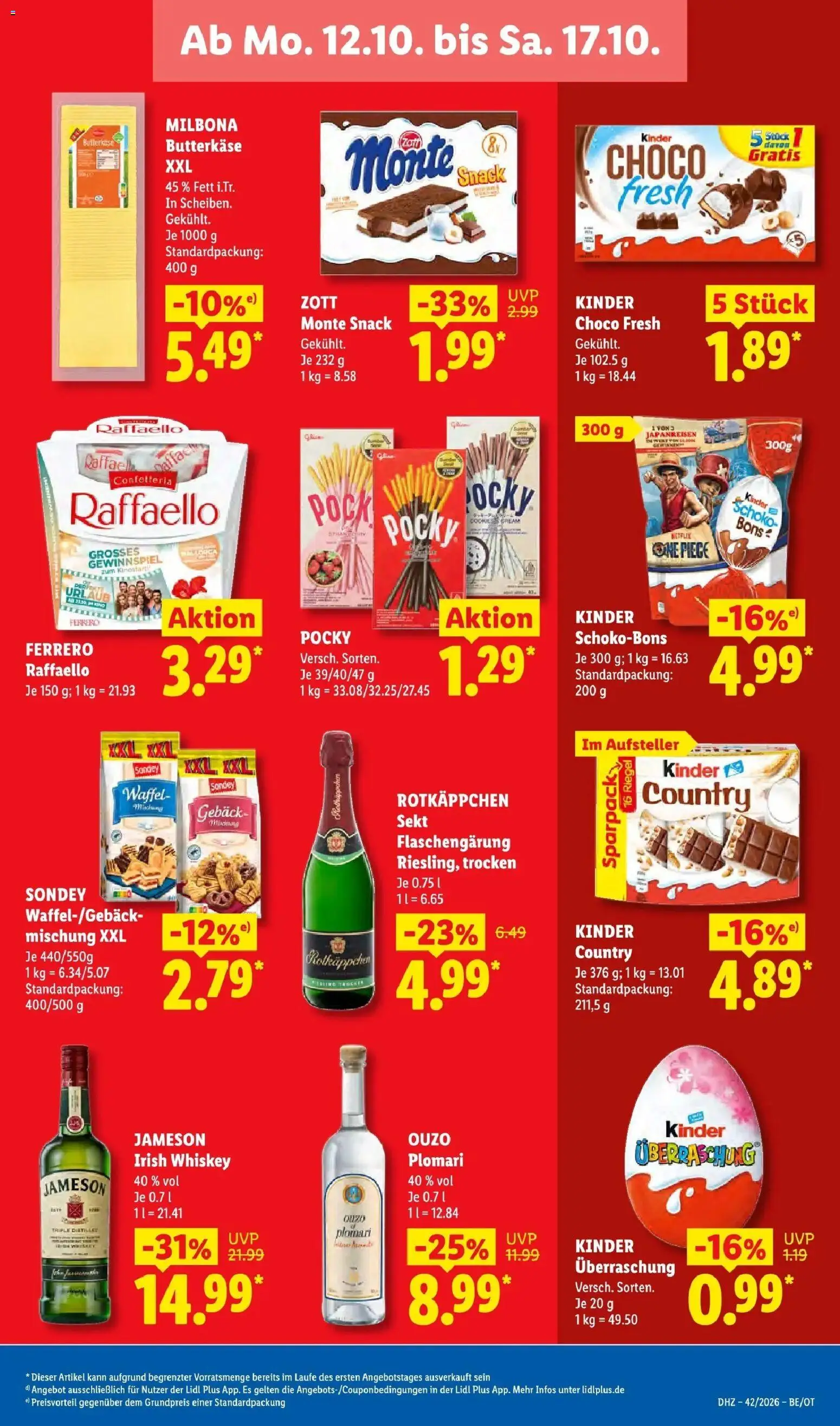 Lidl Prospekt Senftenberg (ab 12.10.2026) zum Blättern » Angebote | Seite: 27 | Produkte: Rotkappchen sekt, Raffaello, Jameson, Rotkäppchen