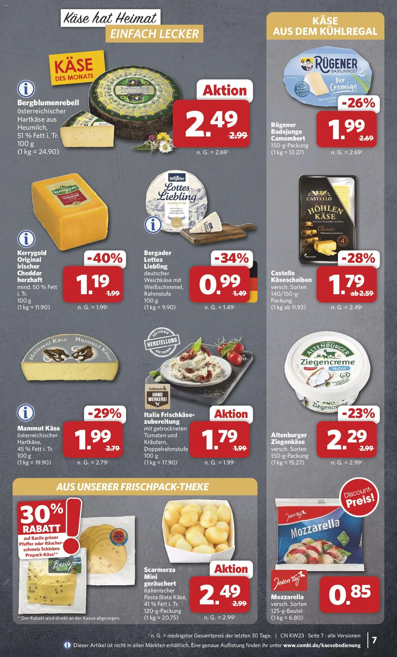Combi Prospekt – gültig ab 01.06.2026 | Seite: 7 | Produkte: Ziegenkäse, Tomaten, Schinken, Frischkase