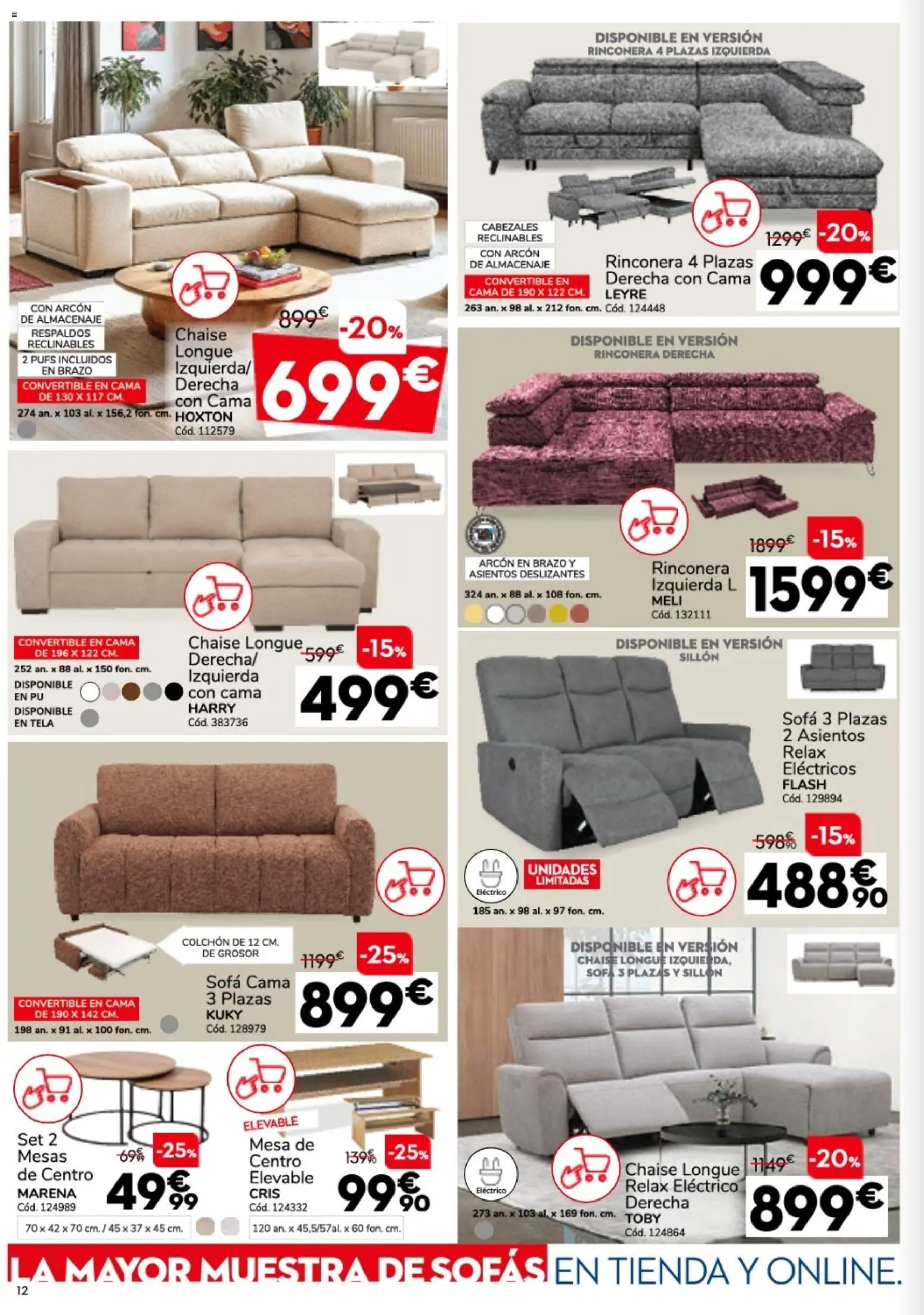 Conforama folleto │ válido desde el 30/07/2026 | Página: 12 | Productos: Sofá cama, Almacenaje, Sofá, Mesa