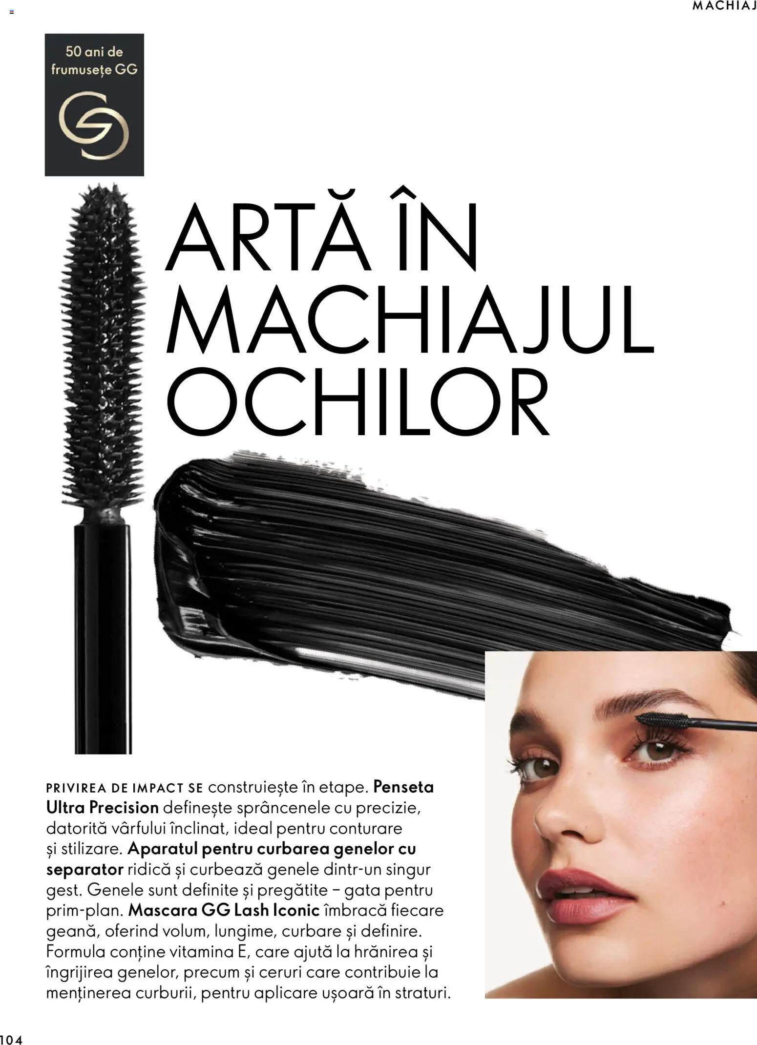 Noul catalog Oriflame – valabil de la 30.09.2026 | Pagină: 104 | Produse: Pensetă, Mascara, Impact
