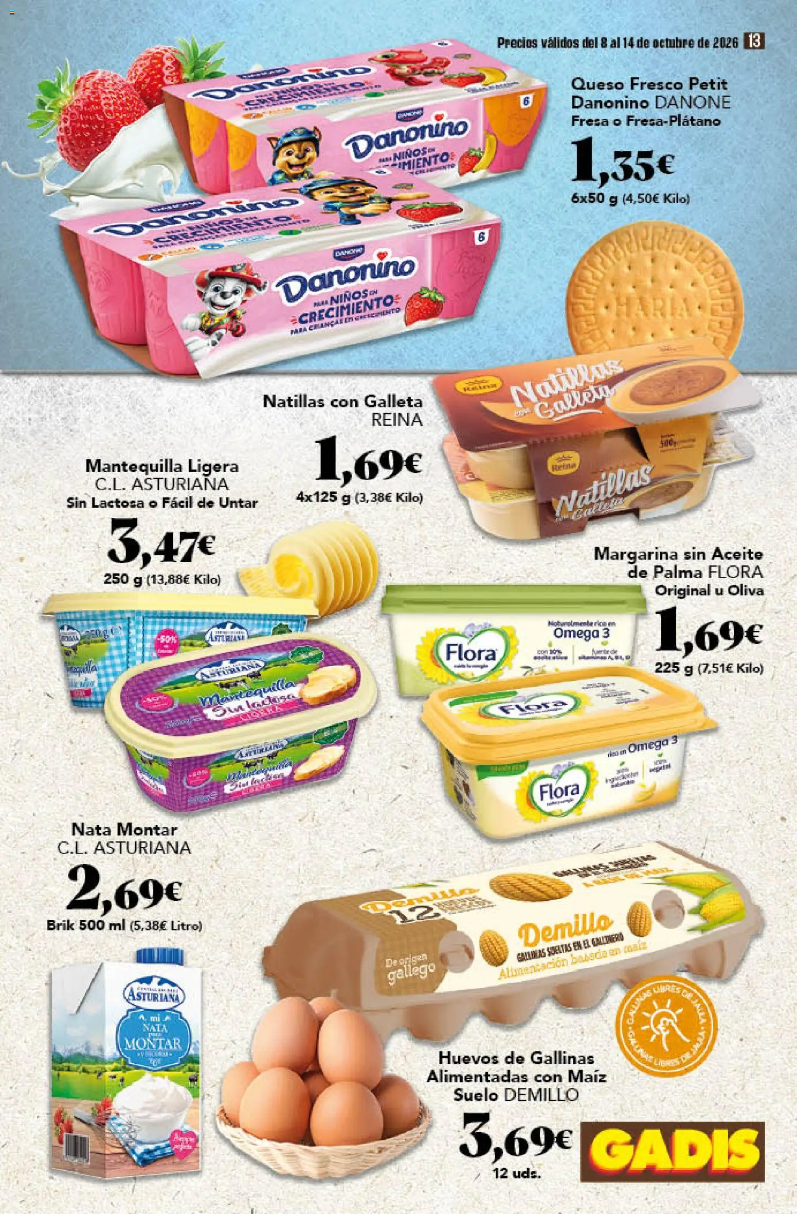Gadis - folleto │ válido desde el 08/10/2026 | Página: 13 | Productos: Omega, Omega 3, Huevos, Nata