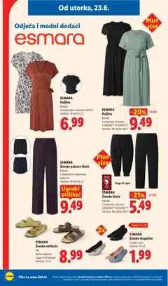 ESMARA, Ženske natikače, Par, Kožna tabanica, Lagani EVA potplat, Veličine: 37-41 - Pregled kataloga iz trgovine Lidl, vrijedi od 23.06.2026 | Stranica: 22