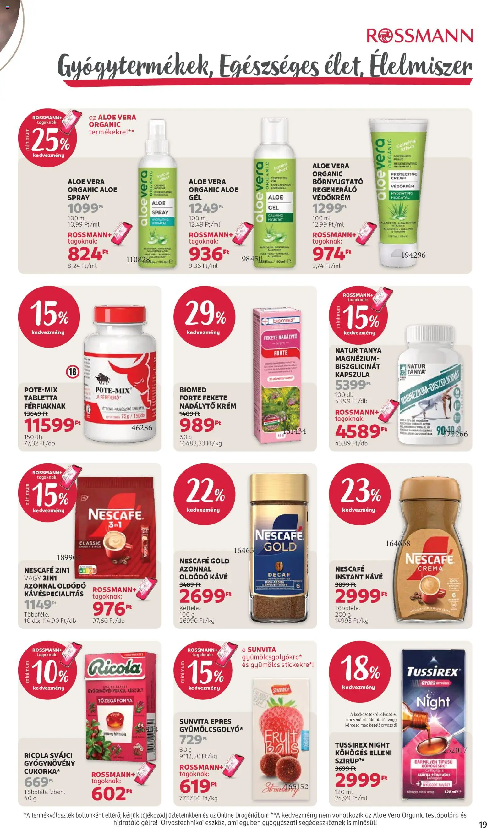 Rossmann akciós ujság - amely érvényes a következő dátumtól: 2026.09.07. | Oldal: 21 | Termékek: Kapszula, Krém, Nescafé Gold, Aloe vera