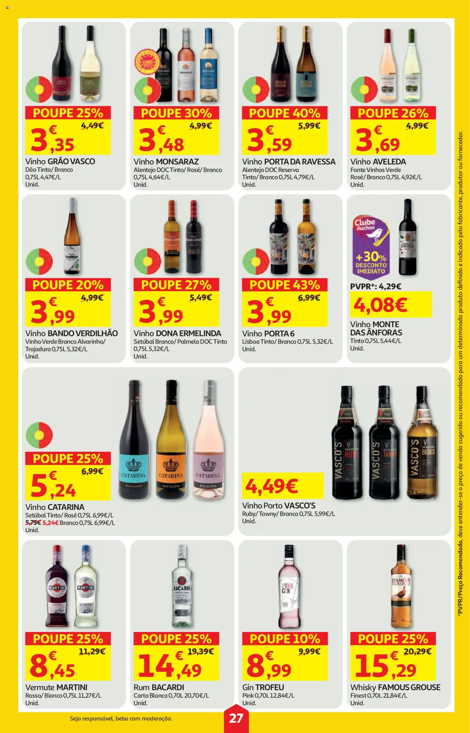 Auchan folheto │ válido de 21.05.2026 | Página: 27 | Produtos: Vermute, Porta, Vinho, Gin