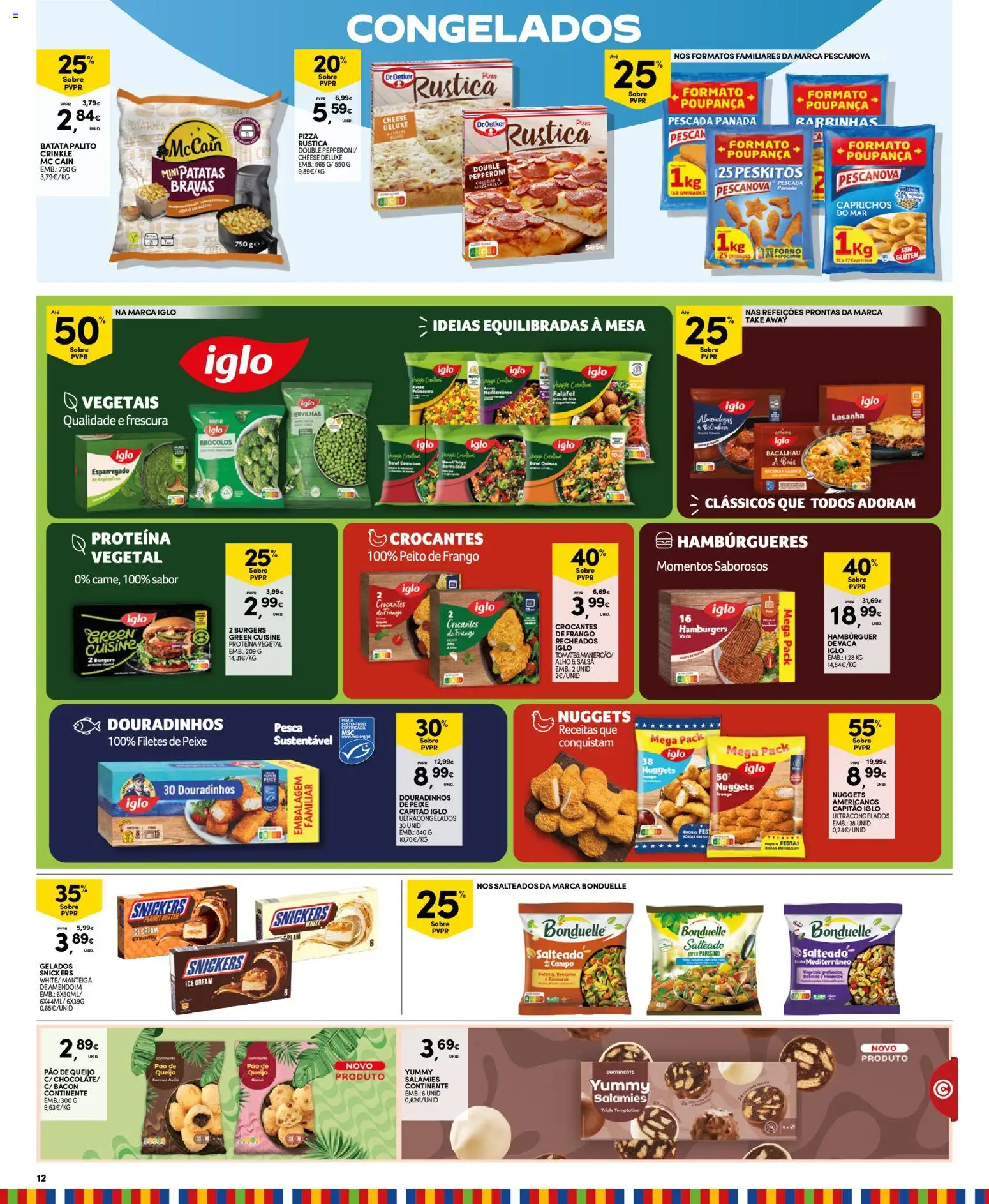 Continente Madeira │ válido de 11/08/2026 | Página: 12 | Produtos: Pão de queijo, Hambúrguer, Mesa, Cheddar