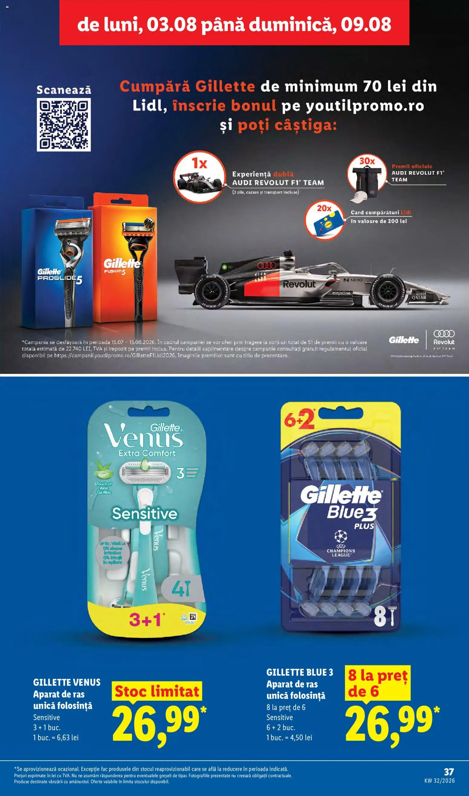 Noul catalog Lidl – valabil de la 03.08.2026 | Pagină: 37 | Produse: Aparat De Ras, Aparat, Gillette Venus, Plus