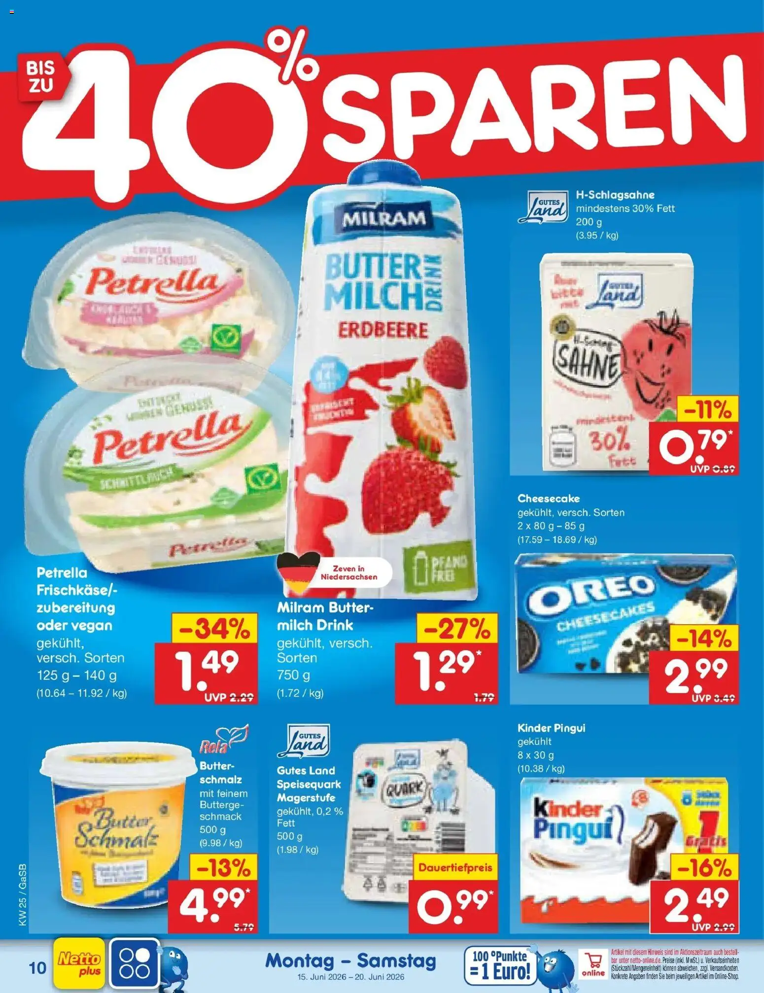 Netto Marken-Discount Prospekt Bremen-Lesum – gültig ab 14.06.2026 | Seite: 12 | Produkte: Milch, Butter, Milram, Speisequark