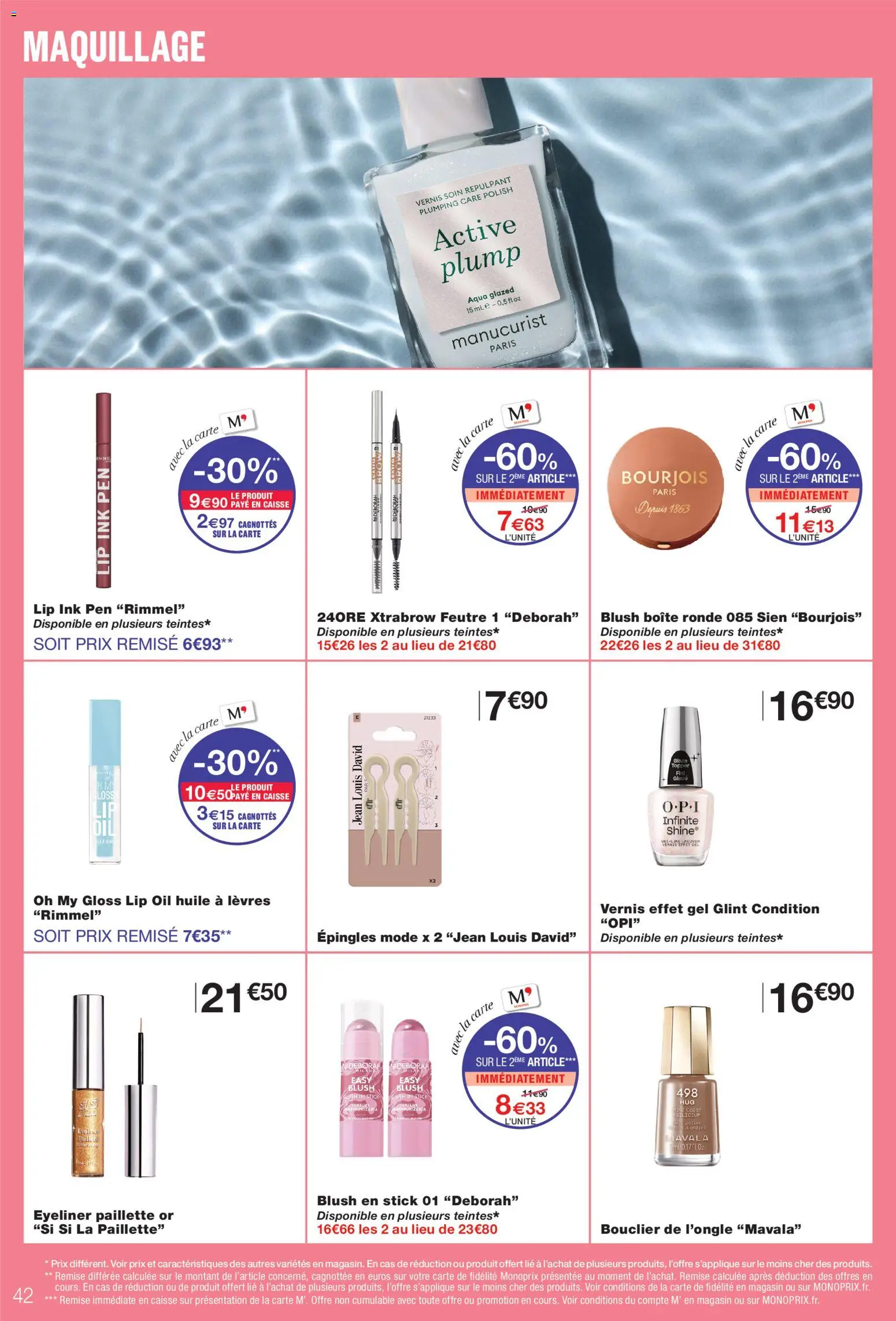 {H1} | Page: 42 | Produits: Gloss, Maquillage, Blush, Huile