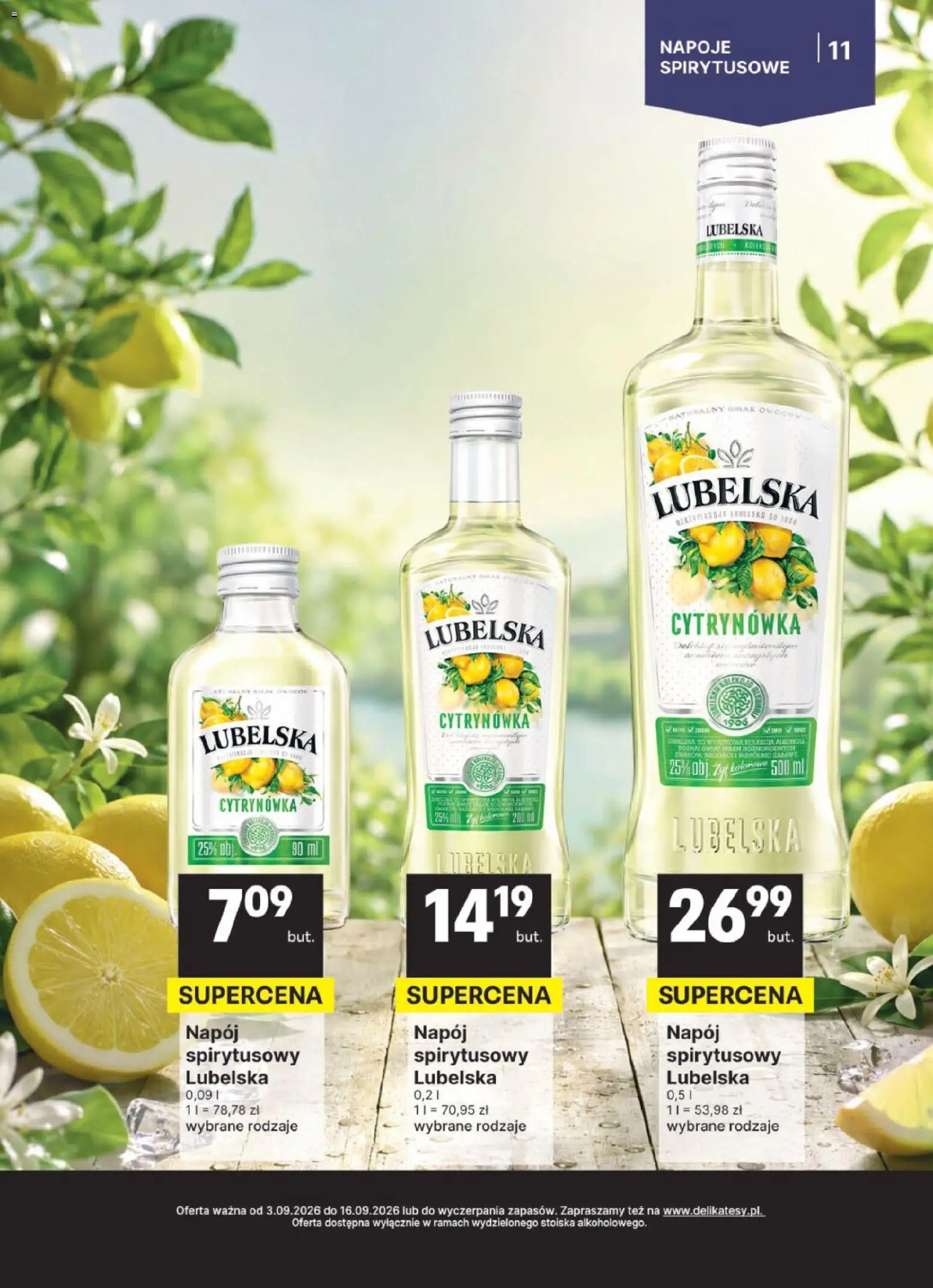 Delikatesy Centrum gazetka - DeliBarek od 03.09.2026 | Strona: 11 | Produkty: Napoje, Cytrynówka lubelska