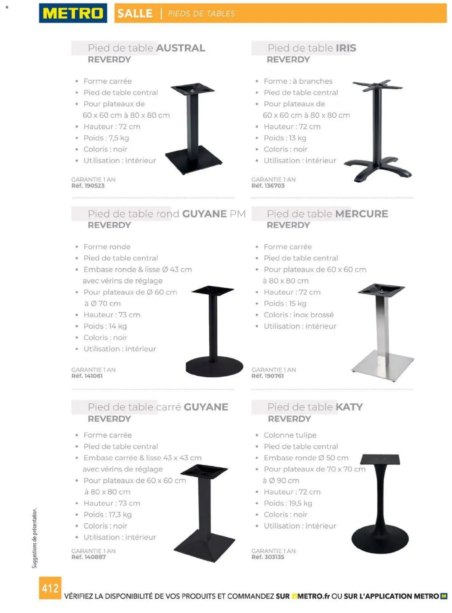 {H1} | Page: 412 | Produits: Colonne, Poids, Brosse, Table